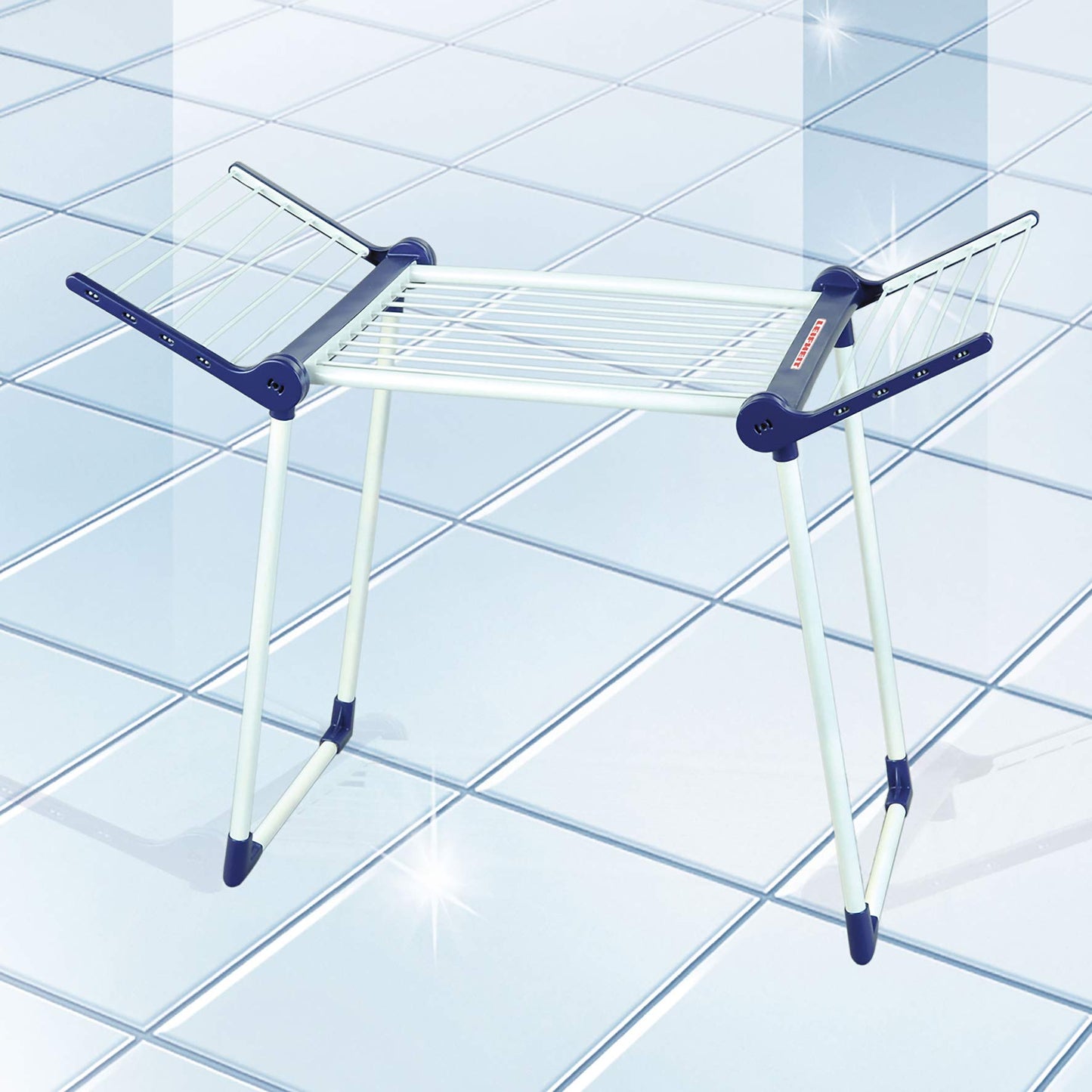 Theo Klein Vileda Sweeper Cart I With mop, bucket, broom and much more I 29 cm x 24 cm x 60 cm & Leifheit Drying Rack I For freshly washed doll and teddy bear clothes 27 cm x 63 cm x 50 cm