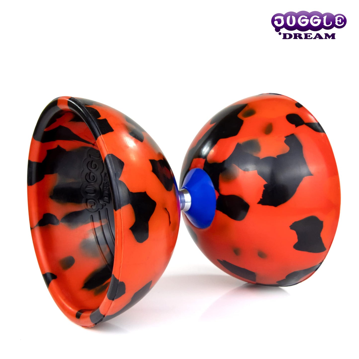 Juggle Dream Jester Diabolo Set - Fixed axle professional diabolo with Superglass handsticks, online instructional video - Juggling toy (Black/Red)