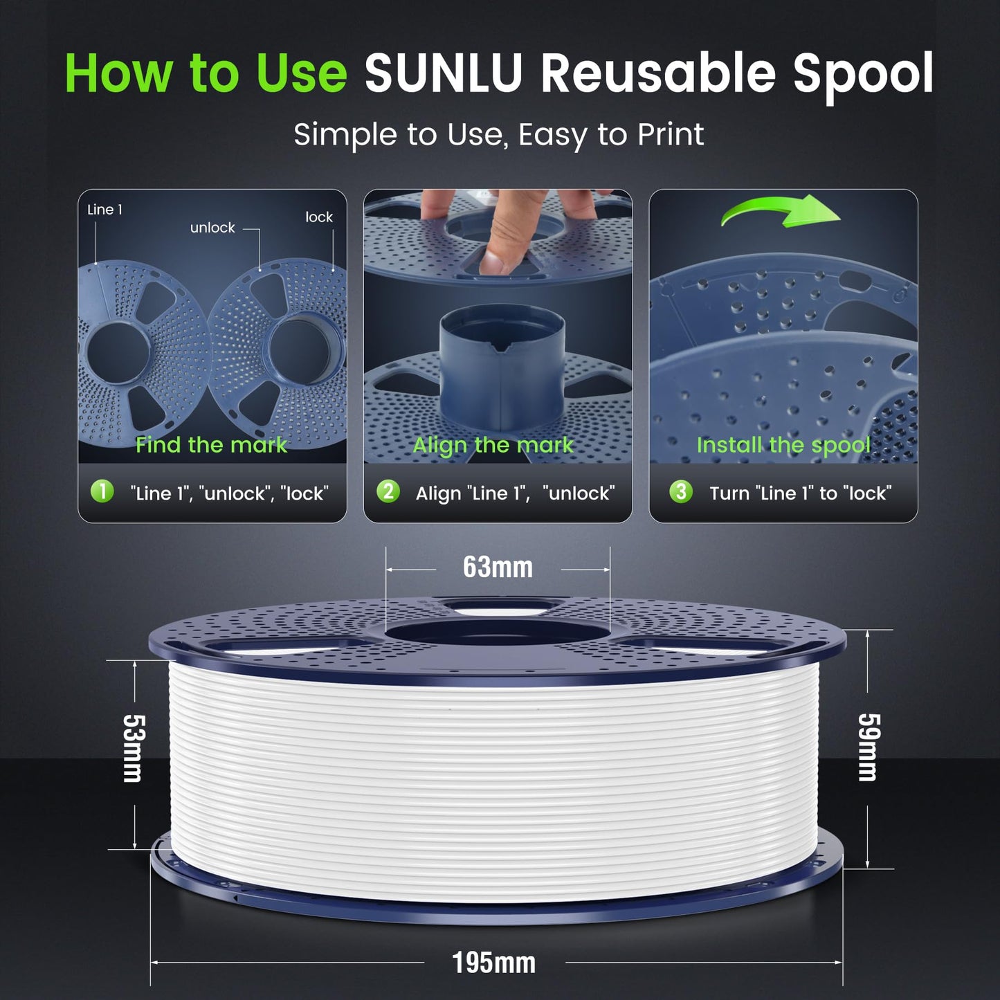 SUNLU PLA Filament Fast Printing 1.75mm, 3D Printer PLA Filament with High Flowability, Designed for fast 3D Printing, Rapid HS-PLA, Dimensional Accuracy +/- 0.02mm, 2KG Blue+Green.