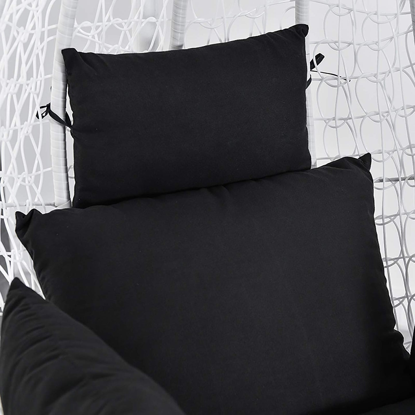 Lightakai Hanging Chair Cushion, 6D Seat Cushion for Hanging Chair Durable Swing Seat Cushion Universal Hanging Basket Cushion Chair Cushion for Indoor and Outdoor Patio, Yard, Garden (Black)