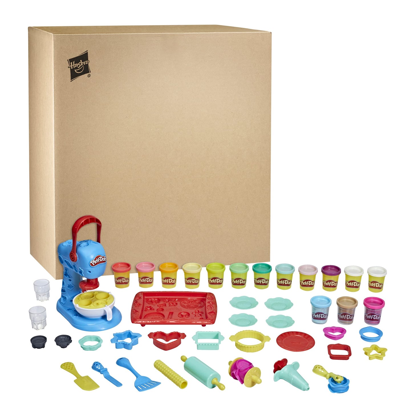 Play-Doh Kitchen Creations Kitchen Machine and Cookie Party Playset for kids aged 3 and up, comes with 15 cans.