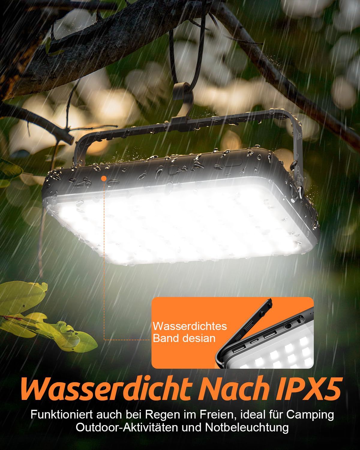 Eventek LED camping lantern 4000LM, 20000mAh power bank USB rechargeable camping light up to 144 hours, IPX5 waterproof camping lamp with 4 light modes for reading, tent, fishing, blackout.