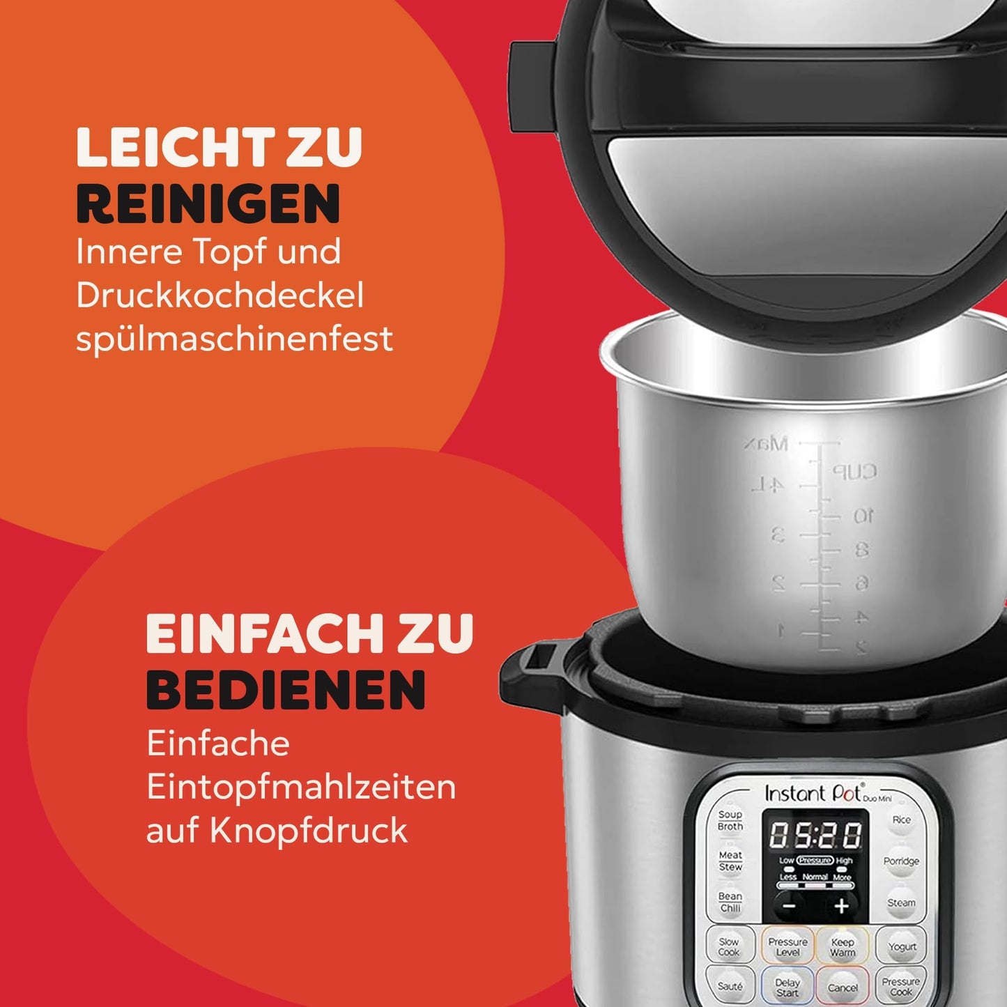 Instant Pot Duo 30 Electric Multicooker 3L - Pressure Cooker, Slow Cooker, Rice Cooker, Sauté Pan, Yogurt Maker, Steamer, and Food Warmer, made of stainless steel, Silver
