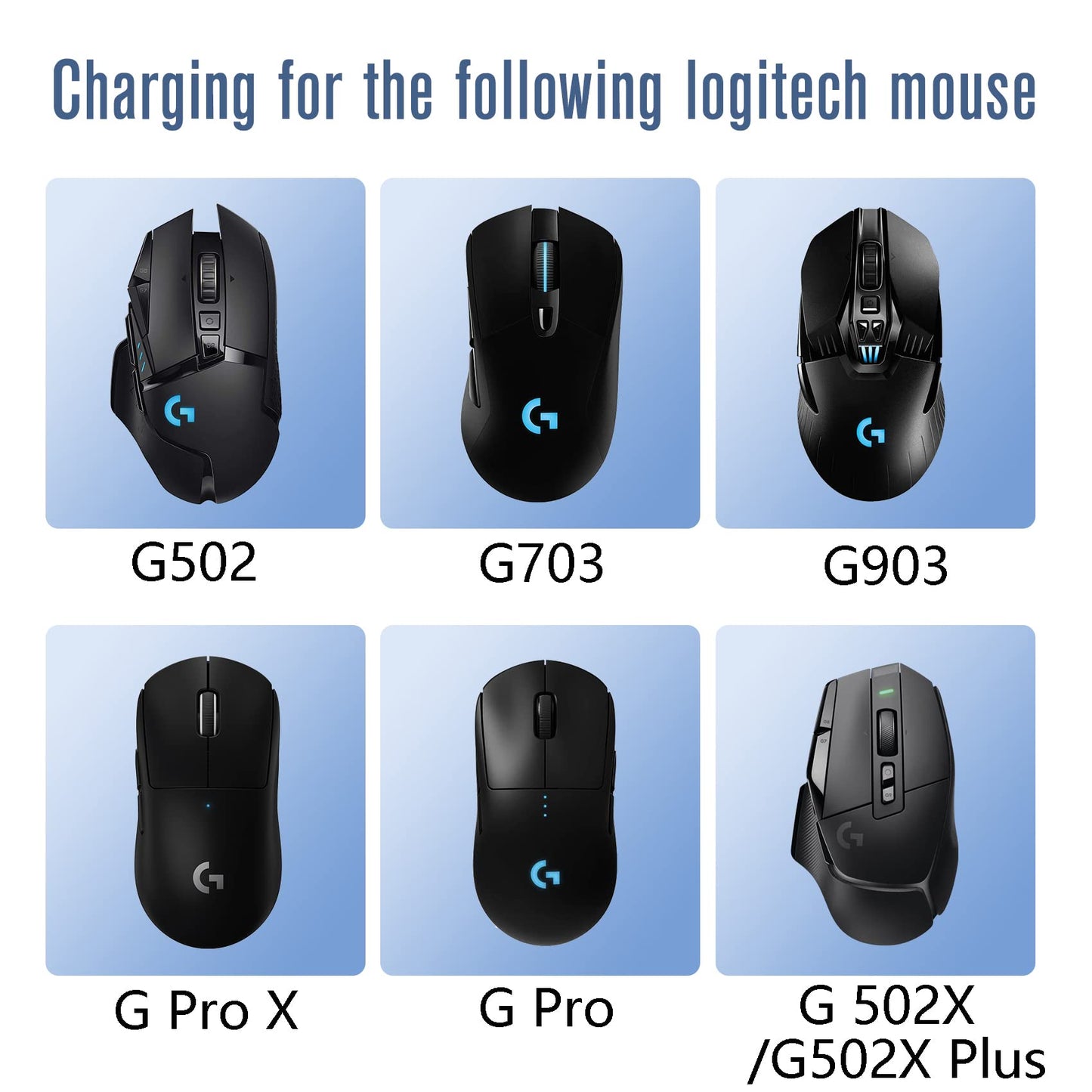 Soarking charging dock for Logitech mouse G502 Lightspeed, G703, G903 Lightspeed, and PRO Wireless Gaming Mouse Powerplay, wireless charging system