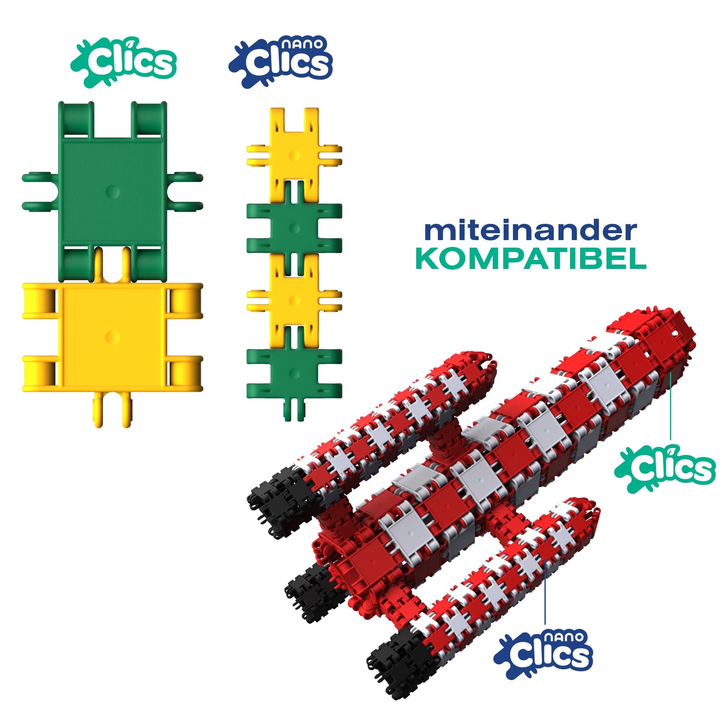 Nano Clics Creative Builders 500, construction toy for kids ages 8 and up, creative educational toy in a 500-piece set, building blocks for girls and boys, Montessori STEM, durable toy