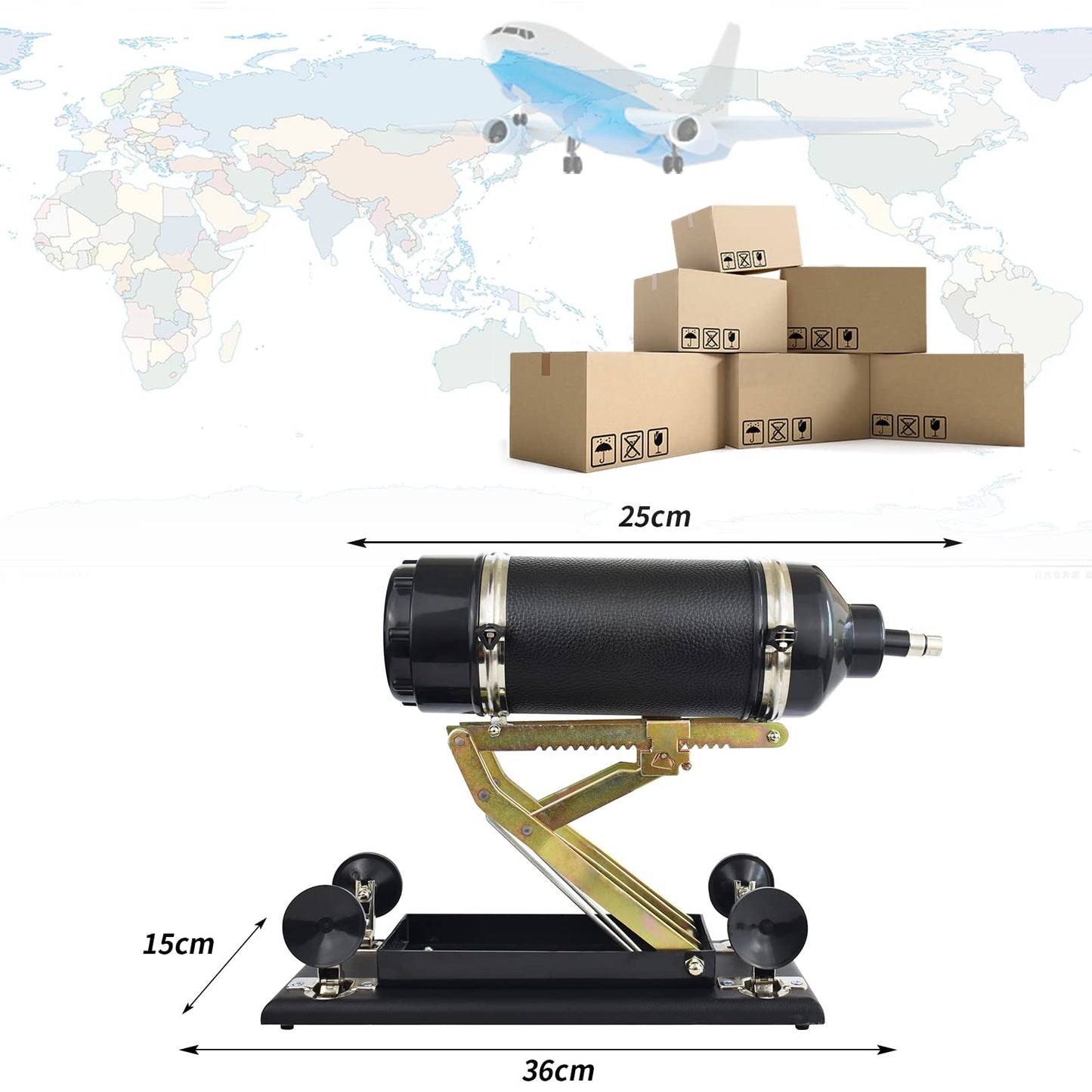 Sex machine, fucking machine with dildo and suction cup adapter, 3 XLR connections. Love machine with sex toys for men, women, and couples. Automatic masturbation machine with 7 attachments. Sex toys.