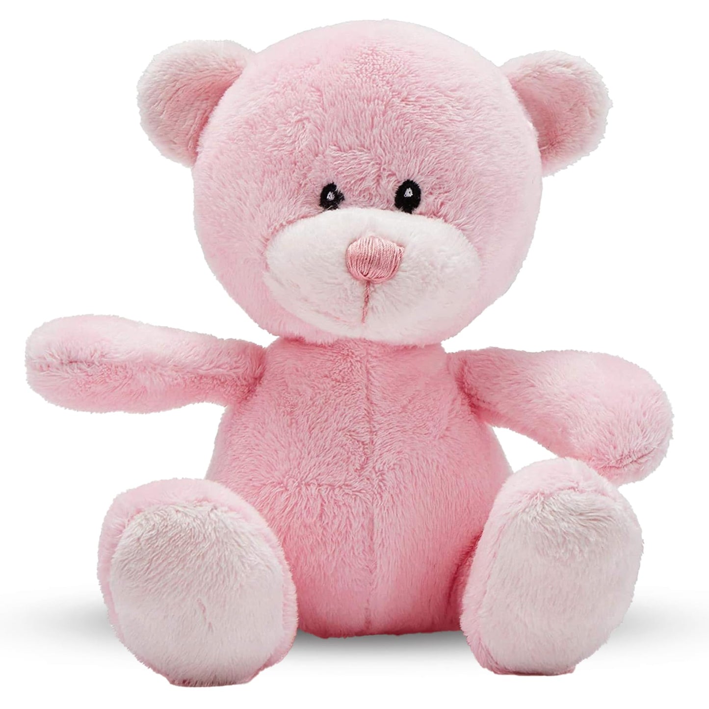 Baby gift set and memory box - Pink, Hand-wrapped gift for baby girl - with teddy bear, baby shoes, onesie, bib, hat, blanket, hooded towel, hanging sign.