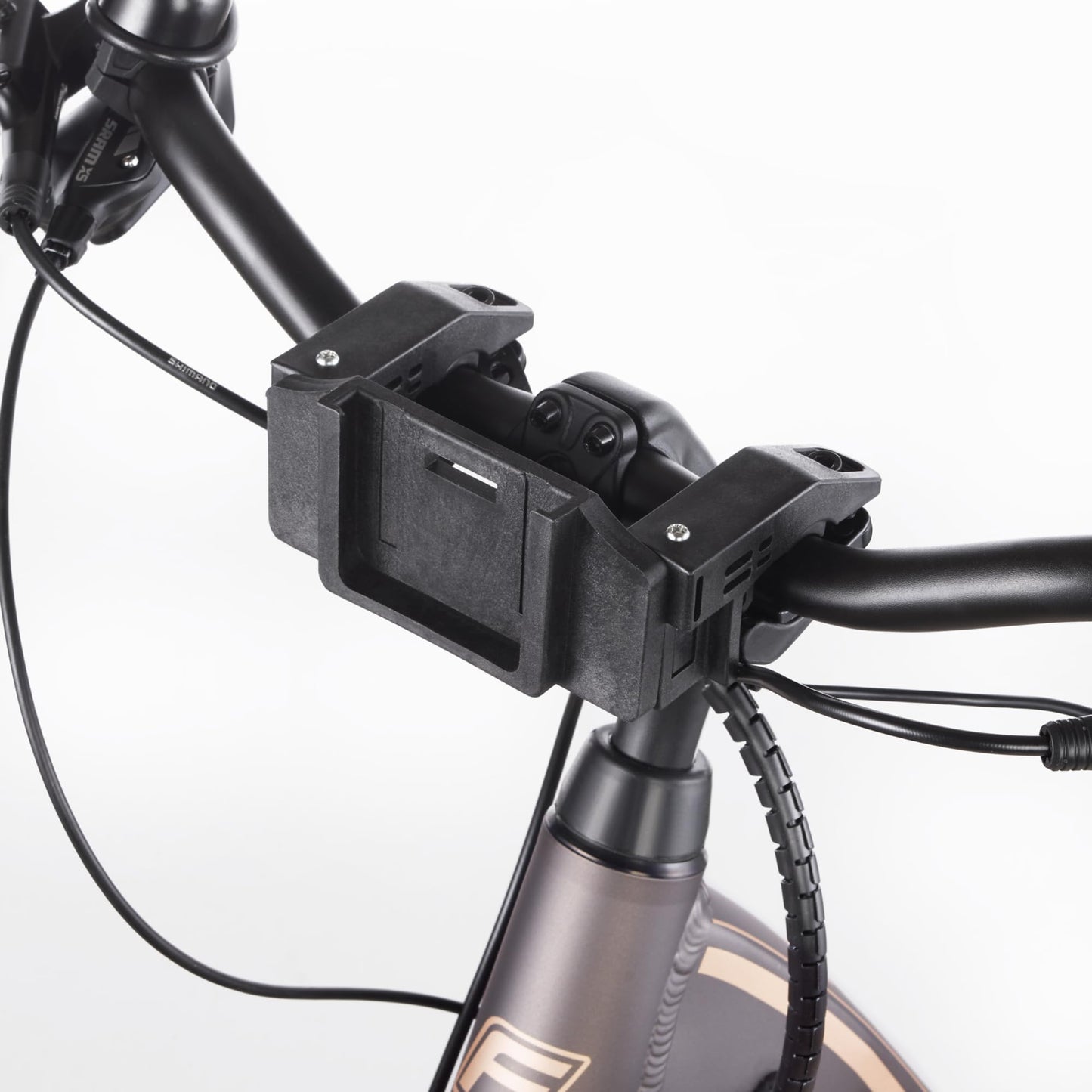 Fischer E-Bike handlebar basket with quick attachment, specifically designed for E-Bikes, carrying capacity of 5kg, suitable for all common displays with a width of 9 cm, including Bosch displays, black.