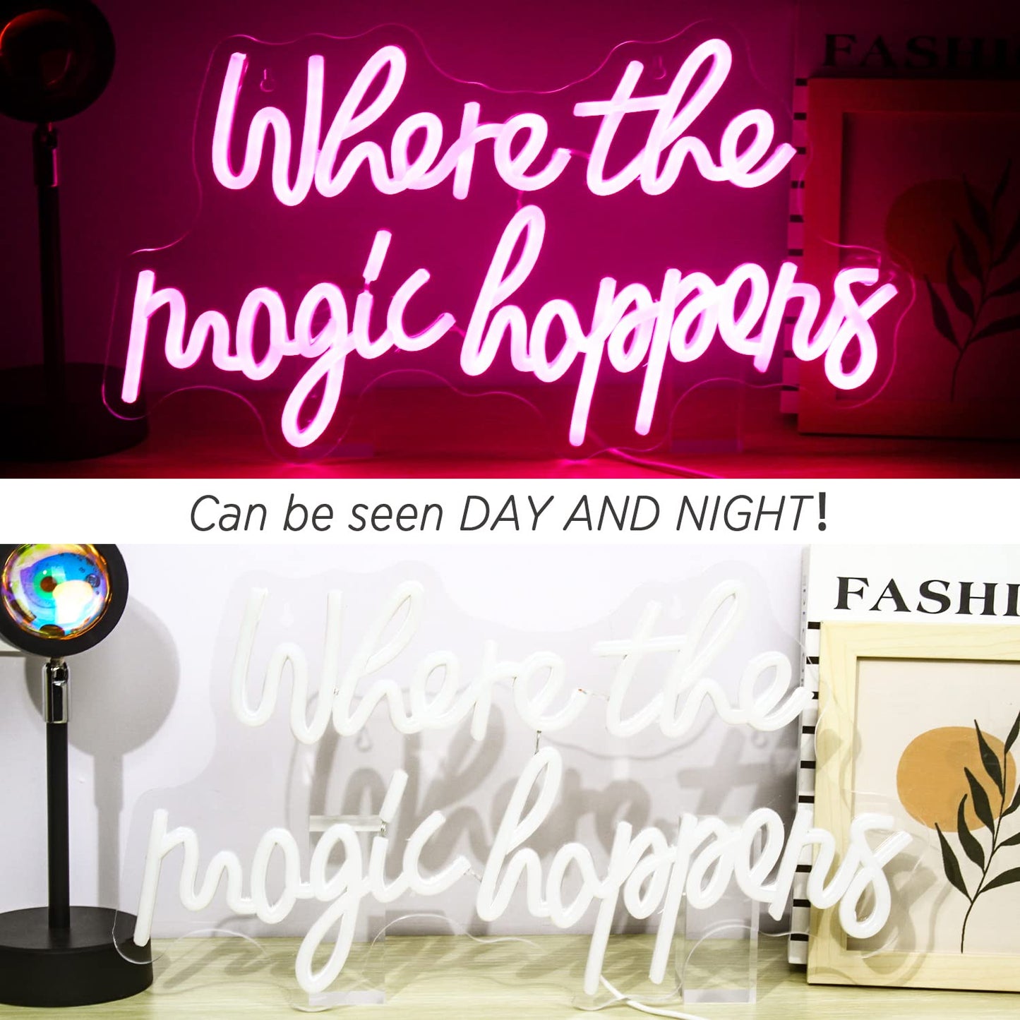 Where the Magic Happens LED Pink Neon Light Signboard for Wall, Acrylic Neon Sign for Bedroom, Wedding, Birthday, Party Decoration Sign.
