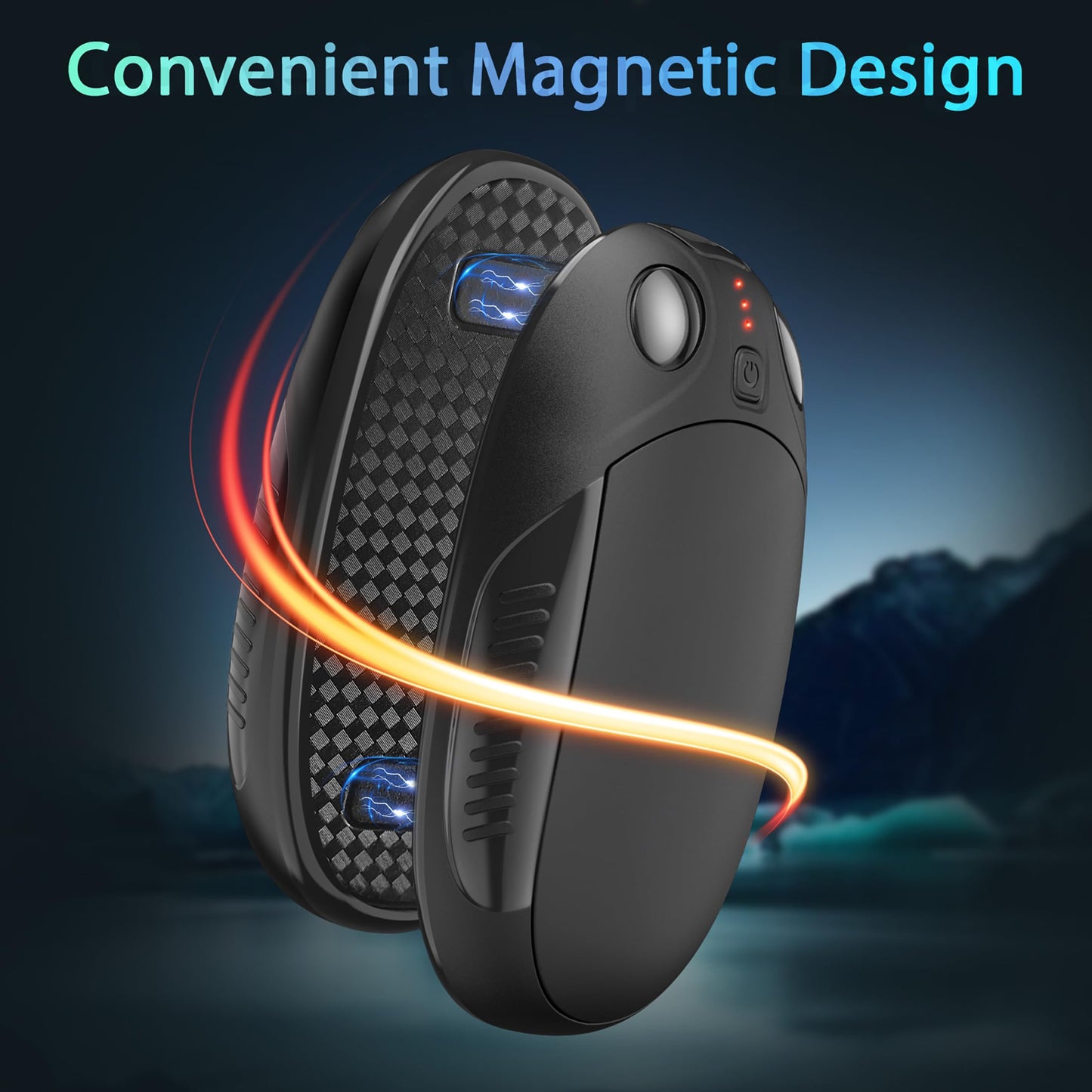 Electric hand warmer, 2-pack rechargeable hand warmer with 4 heat modes. Ideal warm gift for outdoor sports, golf, camping.
