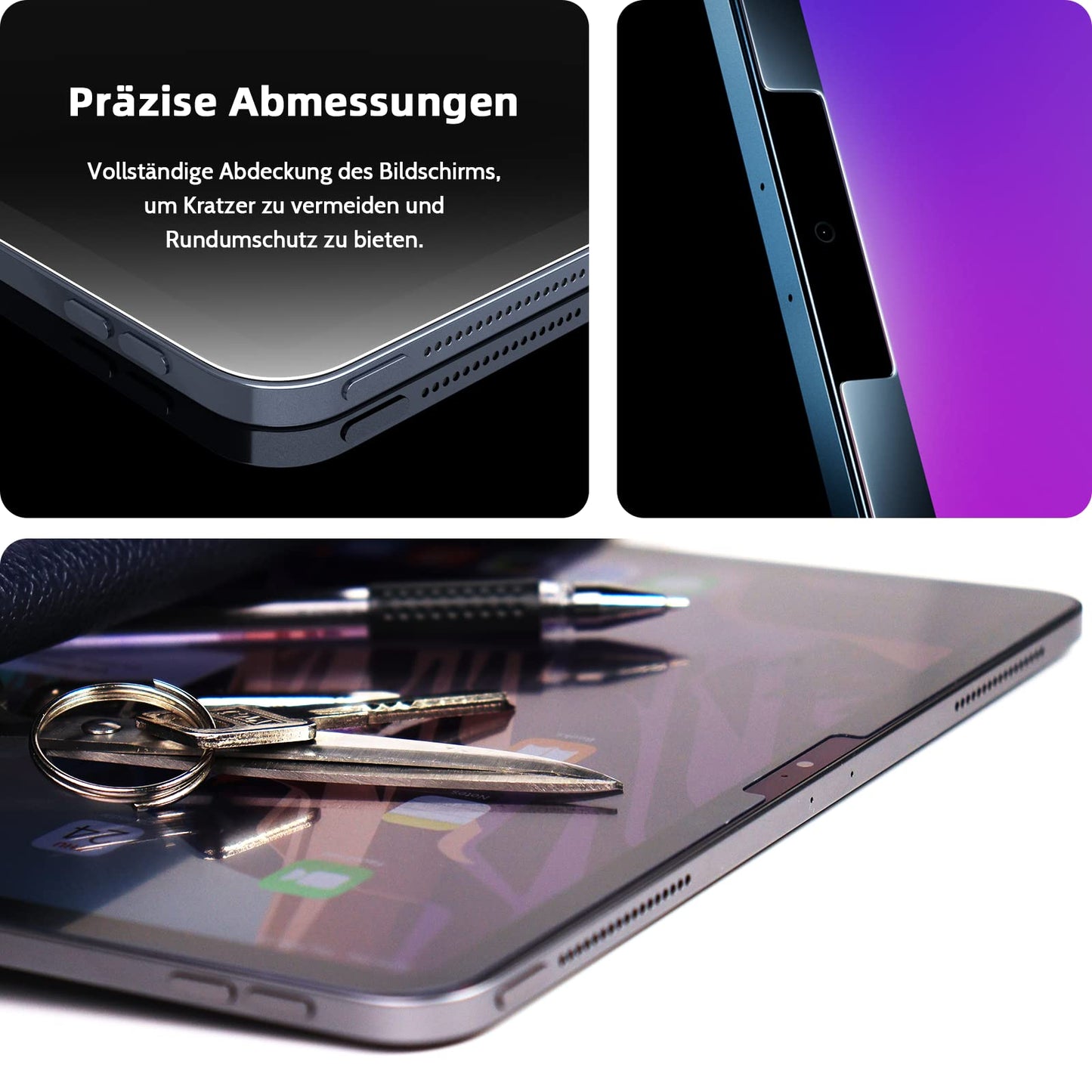 3 pieces matte paper film compatible with iPad 7th/8th/9th generation (10.2 inches, 2019/2020/2021). PET screen protector for writing and drawing, providing a glare-free feel.