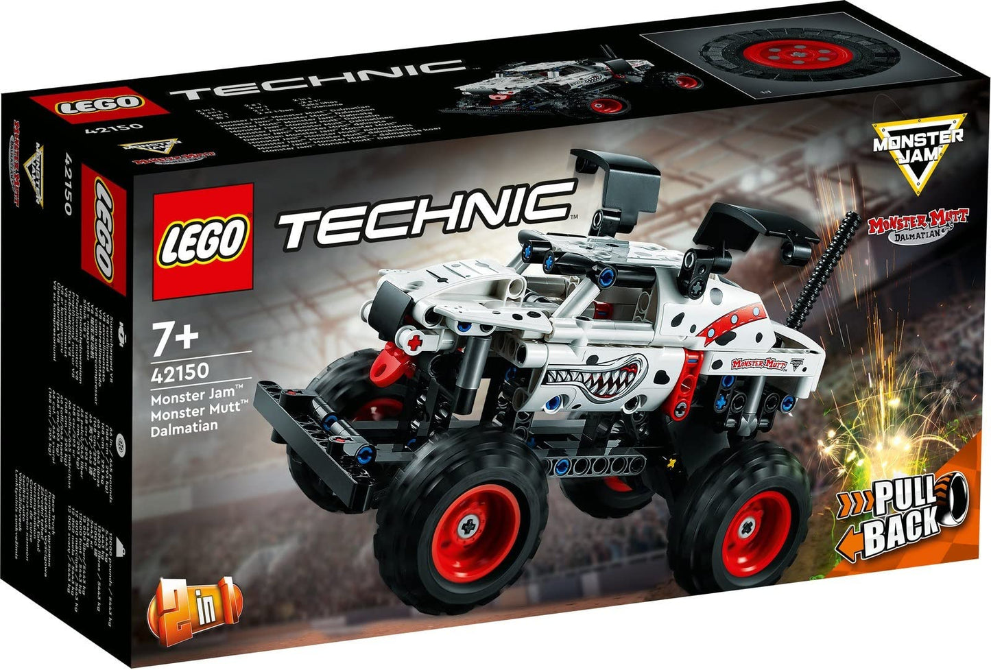 Lego Technic 4-set: 42118 Monster Jam Grave Digger, 42149 Monster Jam Dragon, 42150 Monster Jam Monster Mutt Dalmatian & 30710 Compact Loader