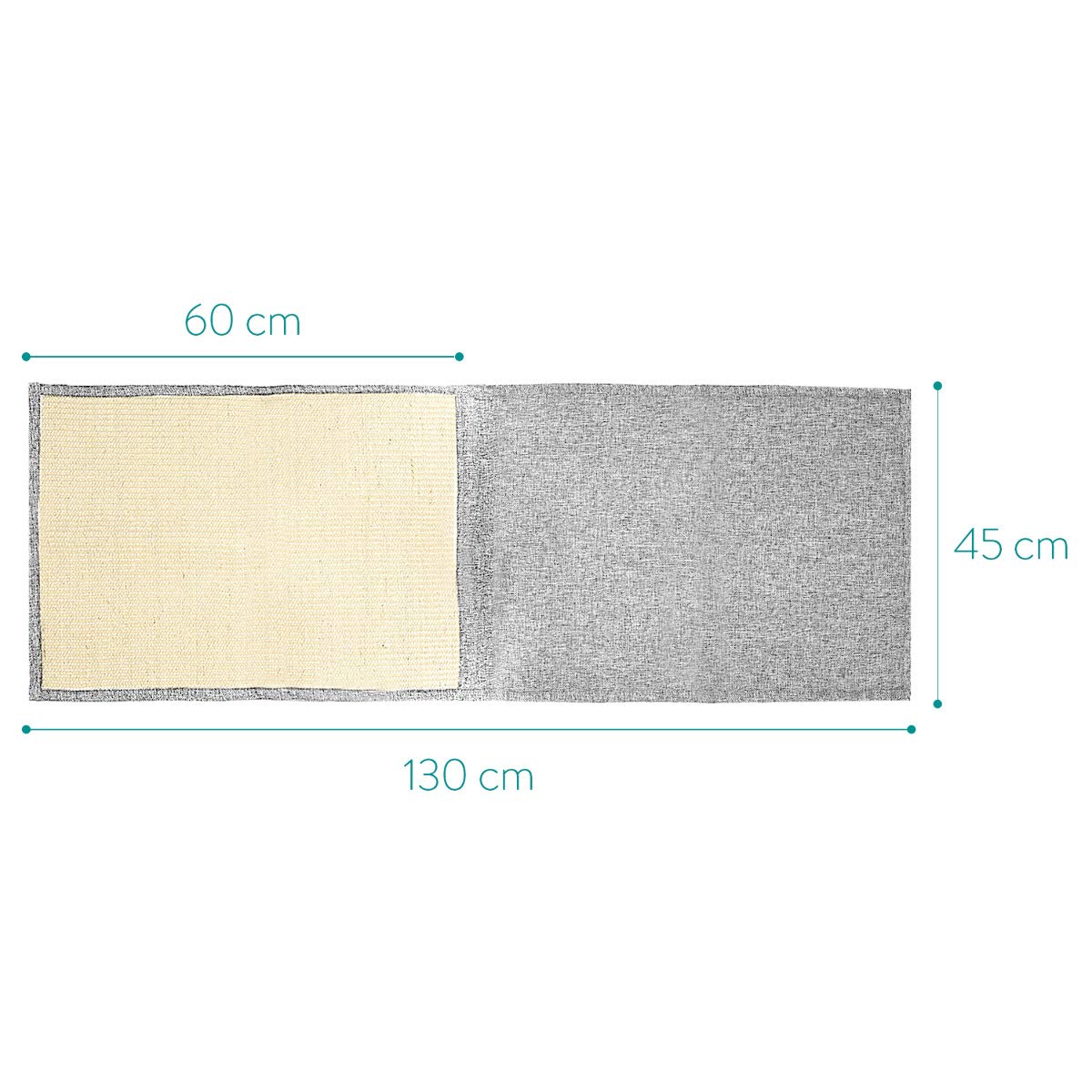 Navaris cat scratching mat scratch protection for sofa - sisal scratching carpet 130 x 45 cm for cat - couch cat scratching mat - also suitable for dogs.