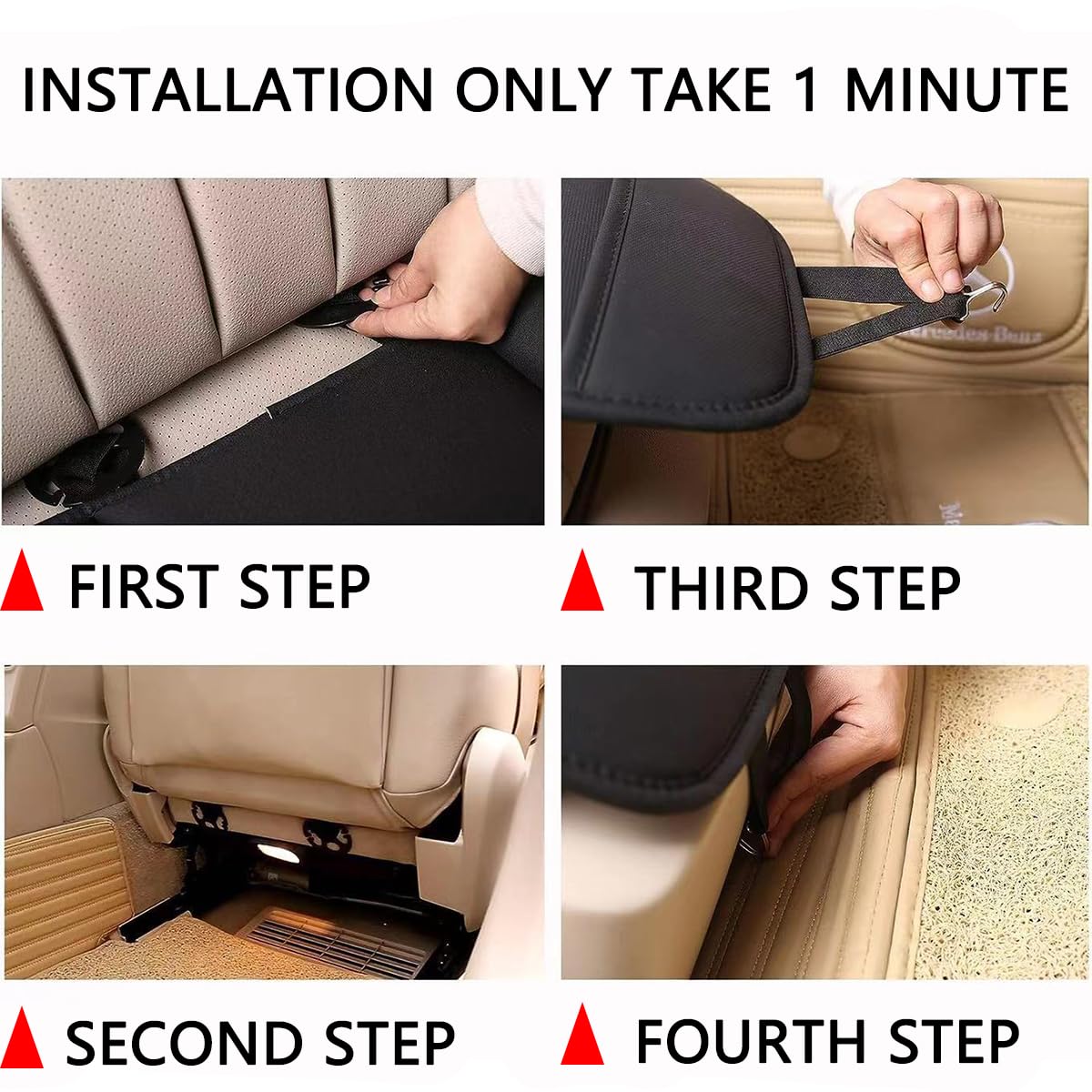 JNNJ 2 Pieces Car Seat Cushion, Soft Non-Slip Auto Seat Cushion, Car Seat Cushion Front Seats Memory Foam Pad, For Car Seat, Office Chair Wheelchair, And All Chairs (Black)