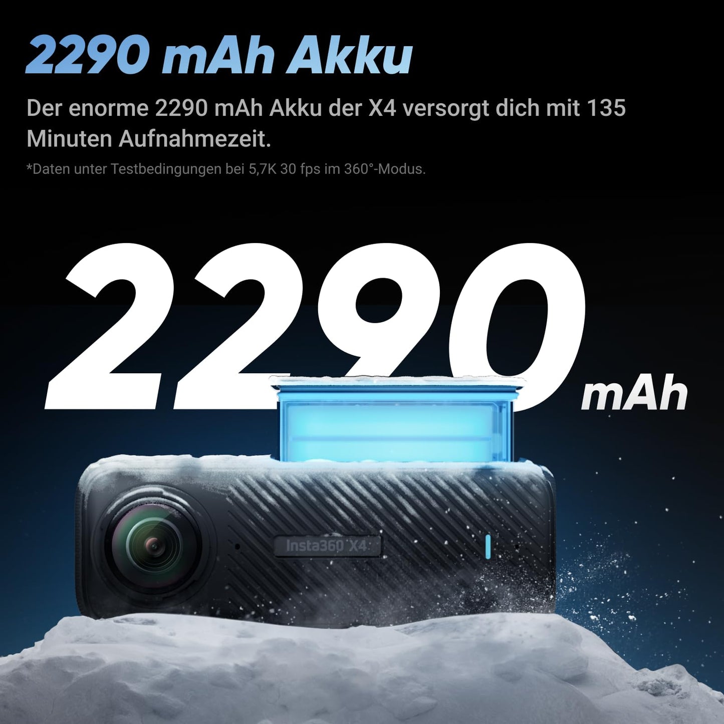 Insta360 X4 GPS Bundle - waterproof 8K 360° action cam, 4K wide angle videos, invisible selfie stick, detachable lens protector, 135 min battery life, AI editing, stabilization.