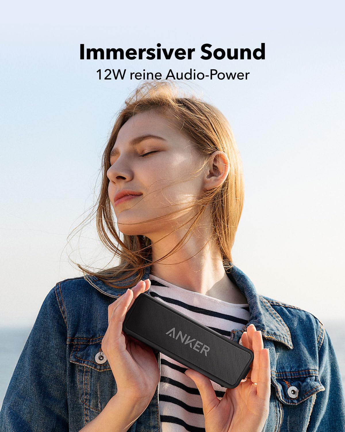 Anchor SoundCore 2 Bluetooth Speaker, Fantastic Sound, Huge Bass with Dual Bass Drivers, 24h Battery, Improved IPX7 Water Protection, Wireless Speaker for iPhone, Galaxy, etc. (Black)