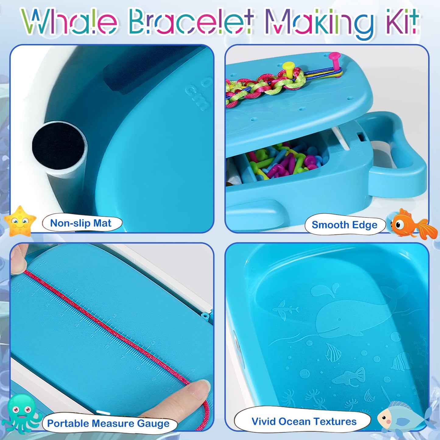 Euclidean Cube Friendship Bracelet Making, Whale-shaped DIY Jewelry Craft Kits for Girls aged 8-12, bracelets, kids crafting kits