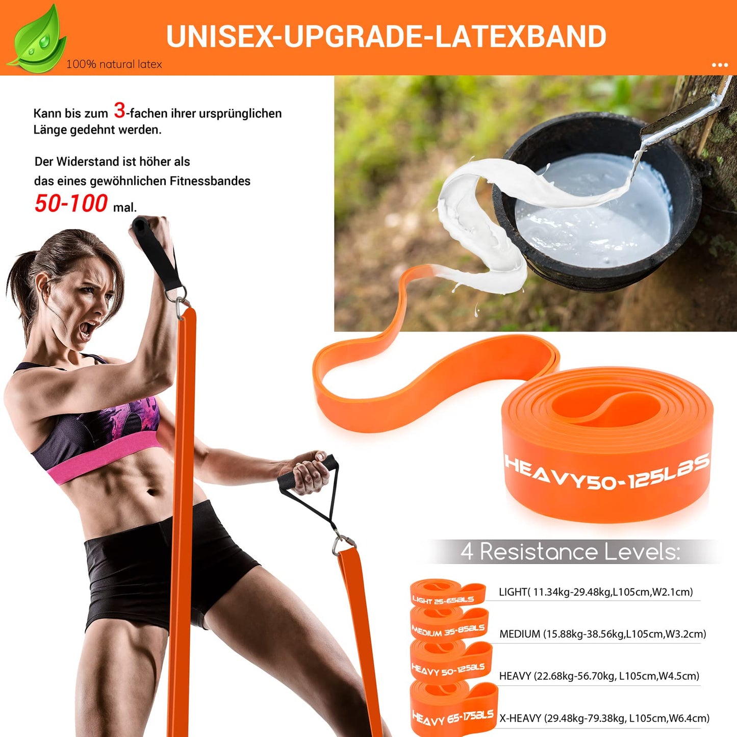 DASKING Fitness Bands Strength Training with Bar, Resistance Bands Set- 4 Resistance Bands, 98cm Detachable Fitness Bar, Handles for Pull-Up Bands - Home Fitness Equipment, Home Gym Sport Equipment