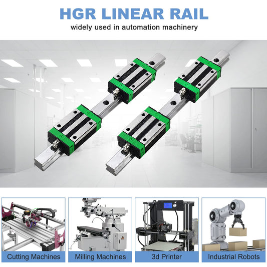 CNCMANS HGR15 linear guide rail 2 pieces HGR15 1000mm guide rail with 4 pieces high precision HGH15CA linear bearing block, CNC parts for 3D printer (linear guide HGR15 1000mm)