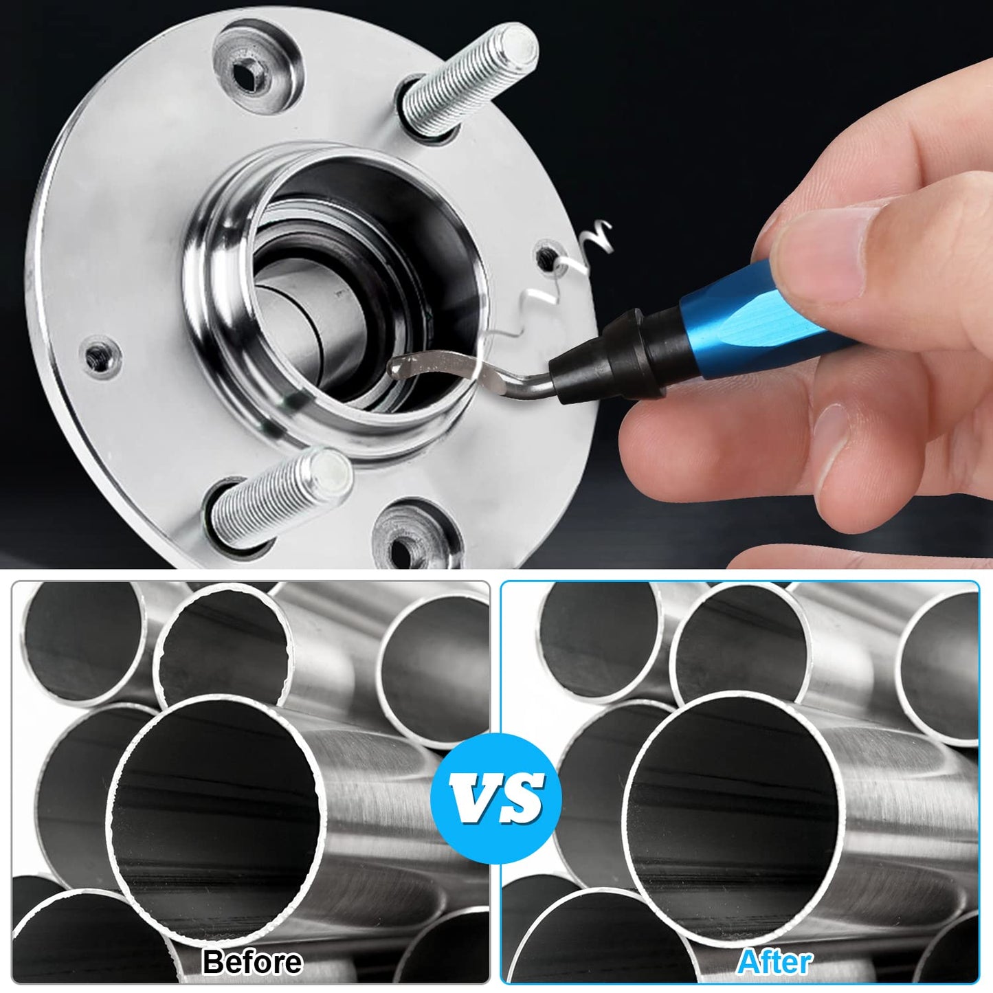 Heeieuk Metal Handle Hand Deburrer Deburring Tools Deburring with 21 Replacement Blades for Edge & Hole on 3D Printer, Plastic, Aluminum, and Stainless Steel