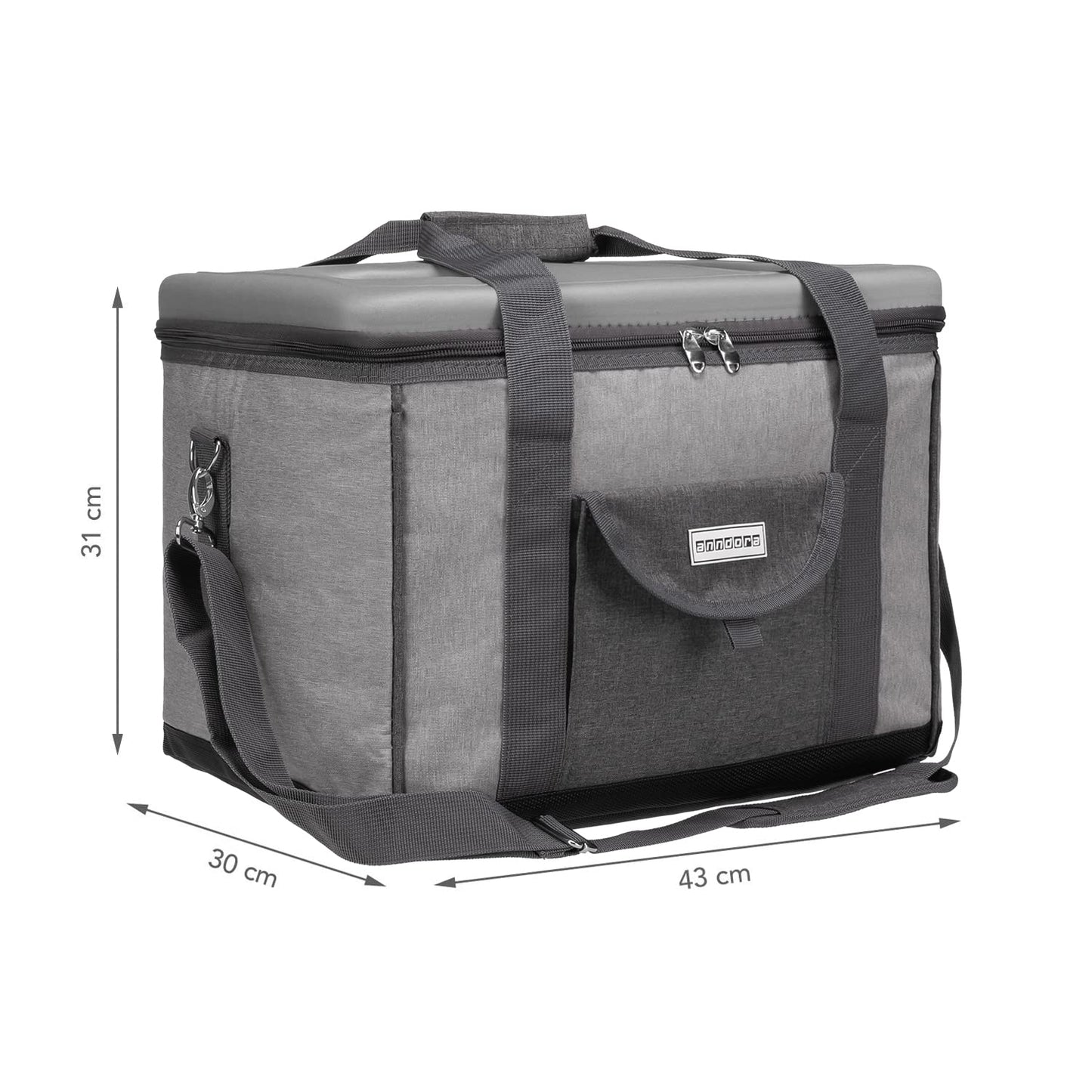 anndora cooler bag XL light gray 40 liters cooling box insulated bag picnic bag