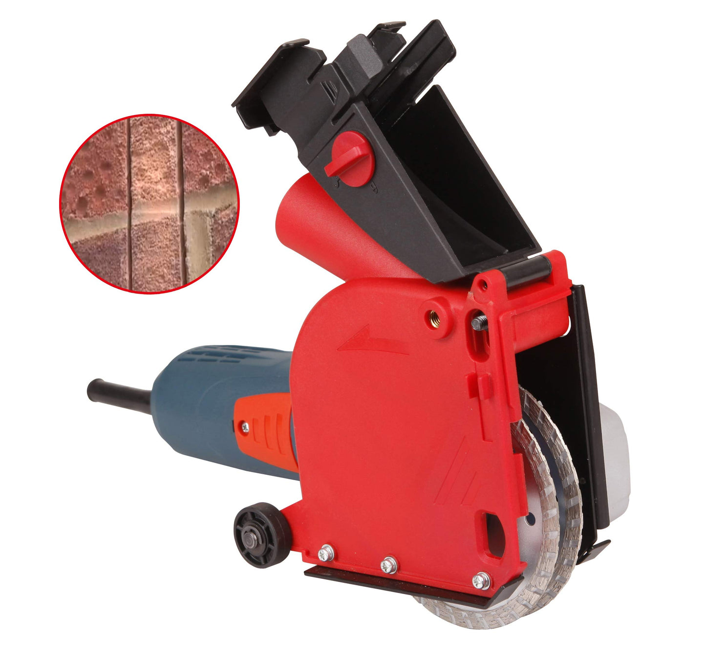 Aidelife dust extraction hood for angle grinder 125mm for wall chaser slot cutter set with 2x diamond discs 125mm