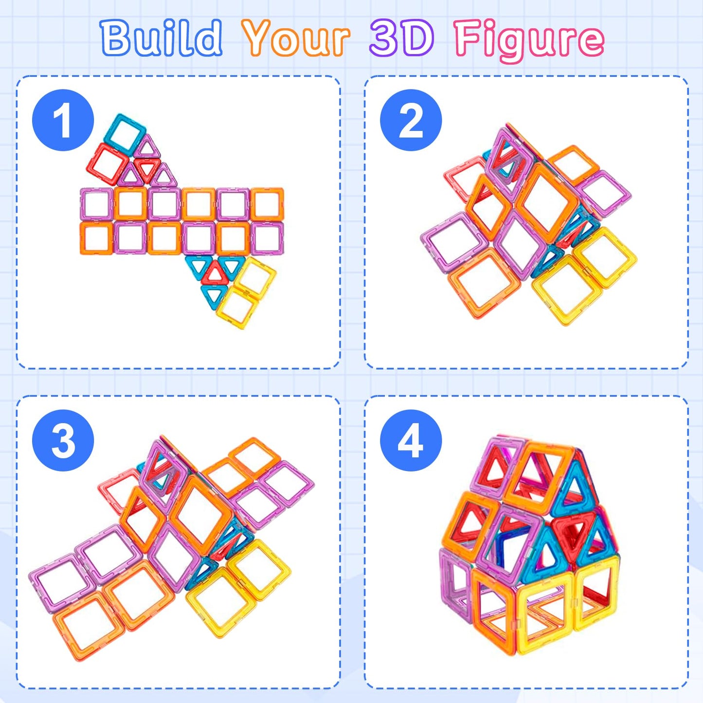 AQXONG 126 Piece Magnetic Building Blocks, Magnetic Toy Magnets for Kids, Fun Educational Construction Toy, Perfect Gift Choice for Boys and Girls Ages 3-8.