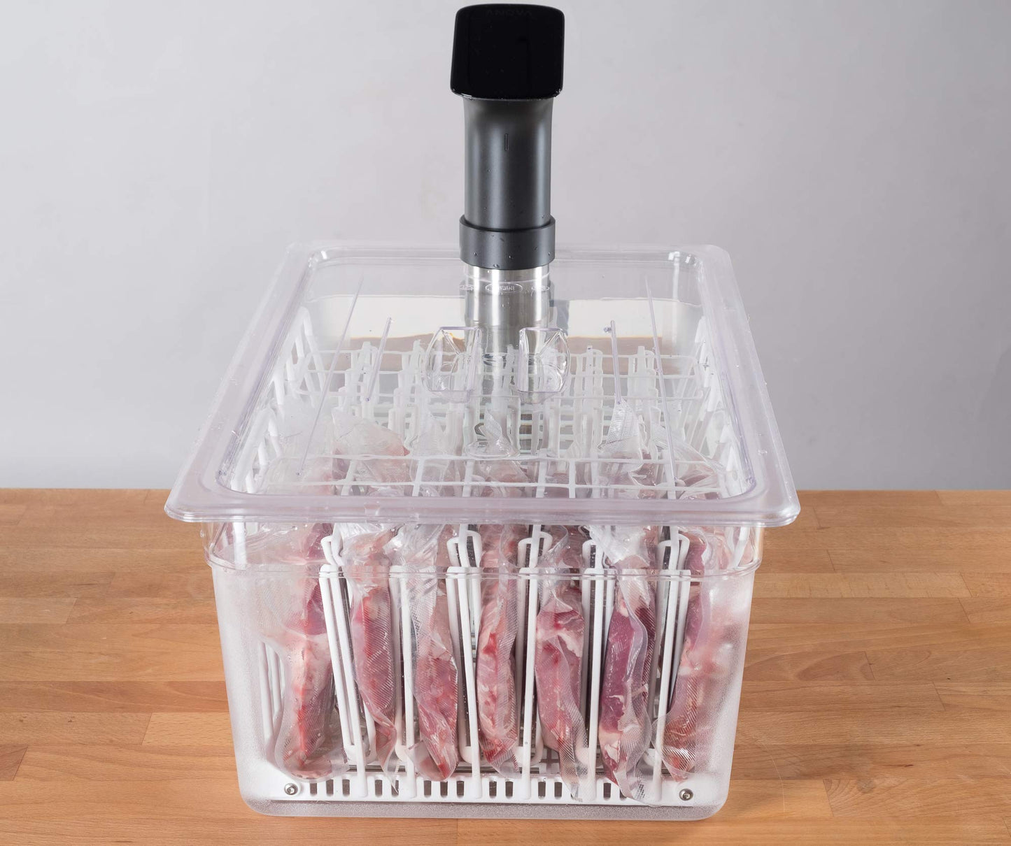 LIPAVI N20X Sous Vide Rack made of Polycarbonate and 316L Stainless Steel Adjustable, foldable out of Stainless Steel | Vertical rack for cooking | Fast, even, and efficient