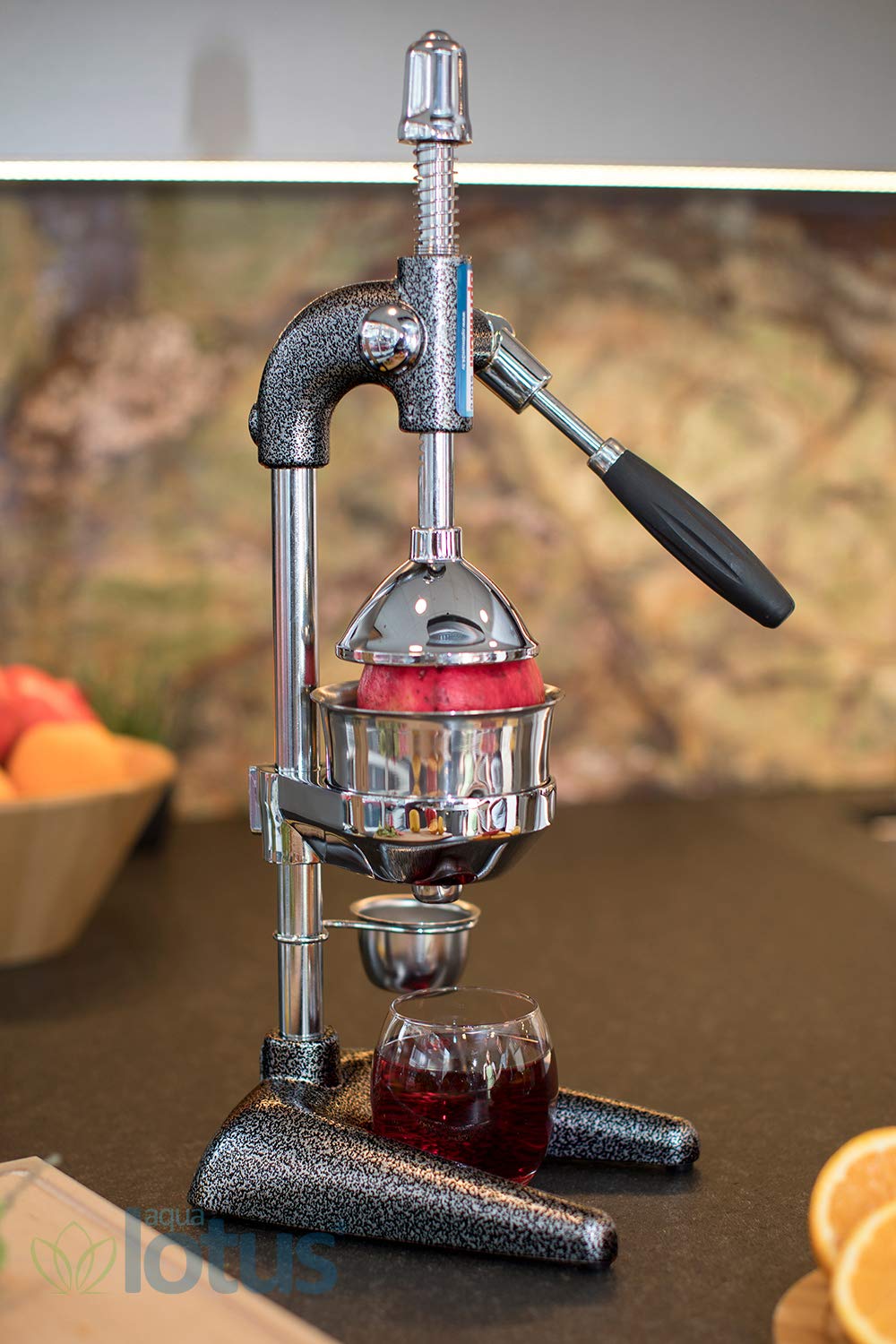 Aqua Lotus citrus juicer, hand press, manual fruit press, juice press for oranges, lemons, pomegranates, black...