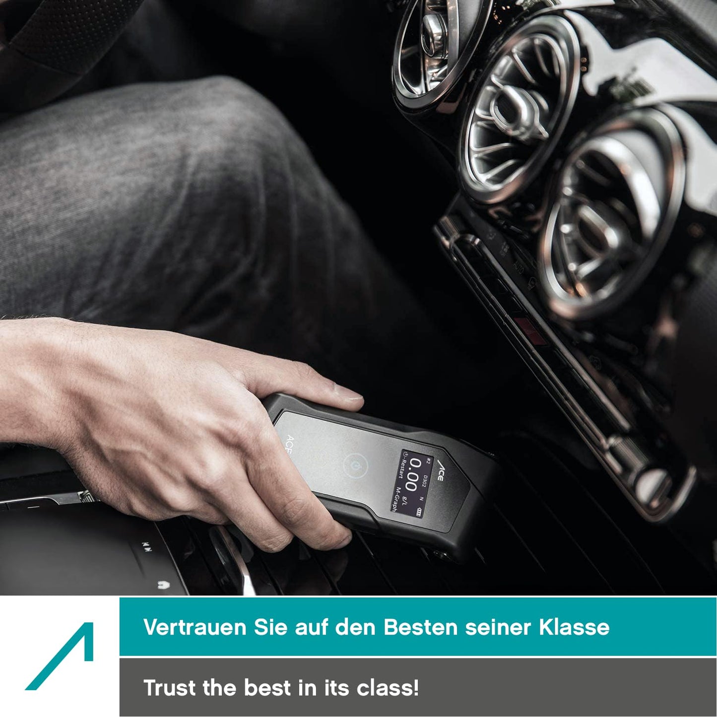 ACE X Breathalyzer - Digital Alcohol Tester - Police-grade Alcohol Tester - TU Wien Test Winner (99.1% Accuracy)