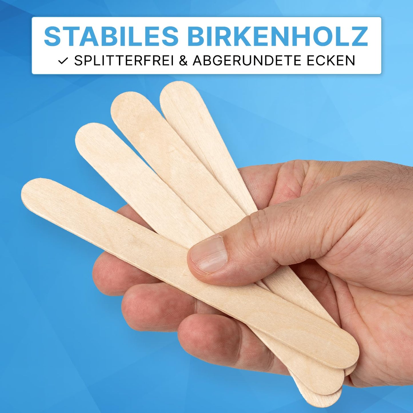 500x ARNOMED® wooden spatulas, wooden sticks for ice cream, crafting & waxing, disposable wooden handles, ice cream sticks, tongue depressors, crafting wooden sticks, wooden sticks, mouth spatulas, wooden stirring sticks.