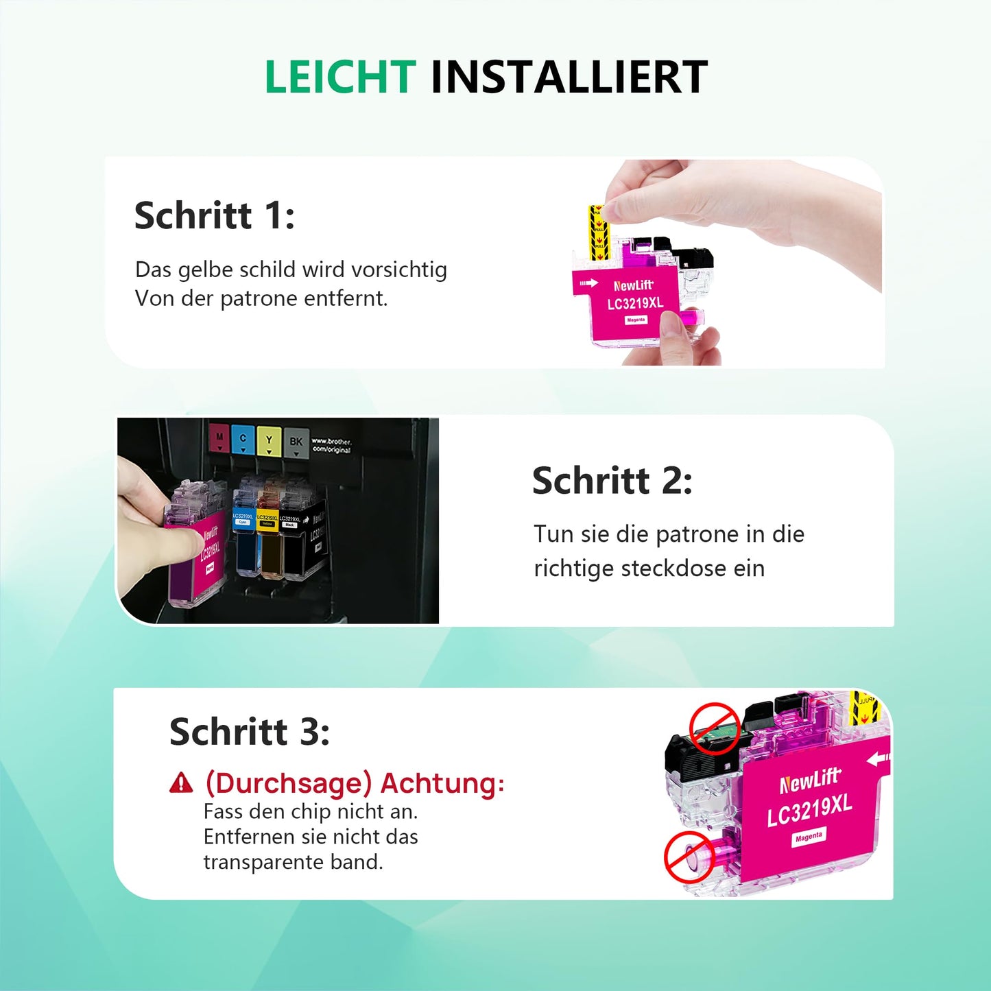 NewLift LC3219XL cartridges compatible with Brother LC-3219XL LC3217 LC3219 XL printer cartridges for Brother MFC-J5330DW MFC-J5730DW MFC-J5335DW MFC-J6930DW MFC-J6530DW MFC-J5930DW (4-pack)
