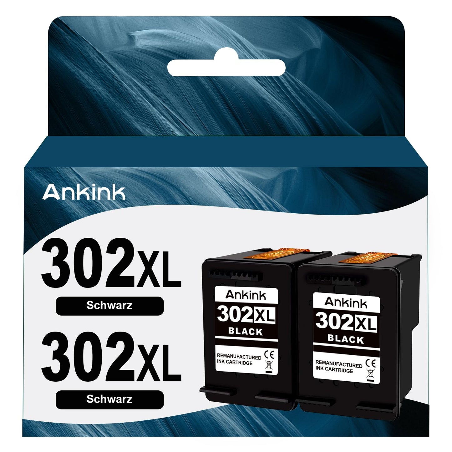 ANKINK 302XL printer cartridges as replacement for HP 302 XL ink cartridge black 2-pack for 1110 2130 3630 3632 3634 3636 3639 4520 4522 4523 4524 4525 4526 4528 3830 3831 3833 printers