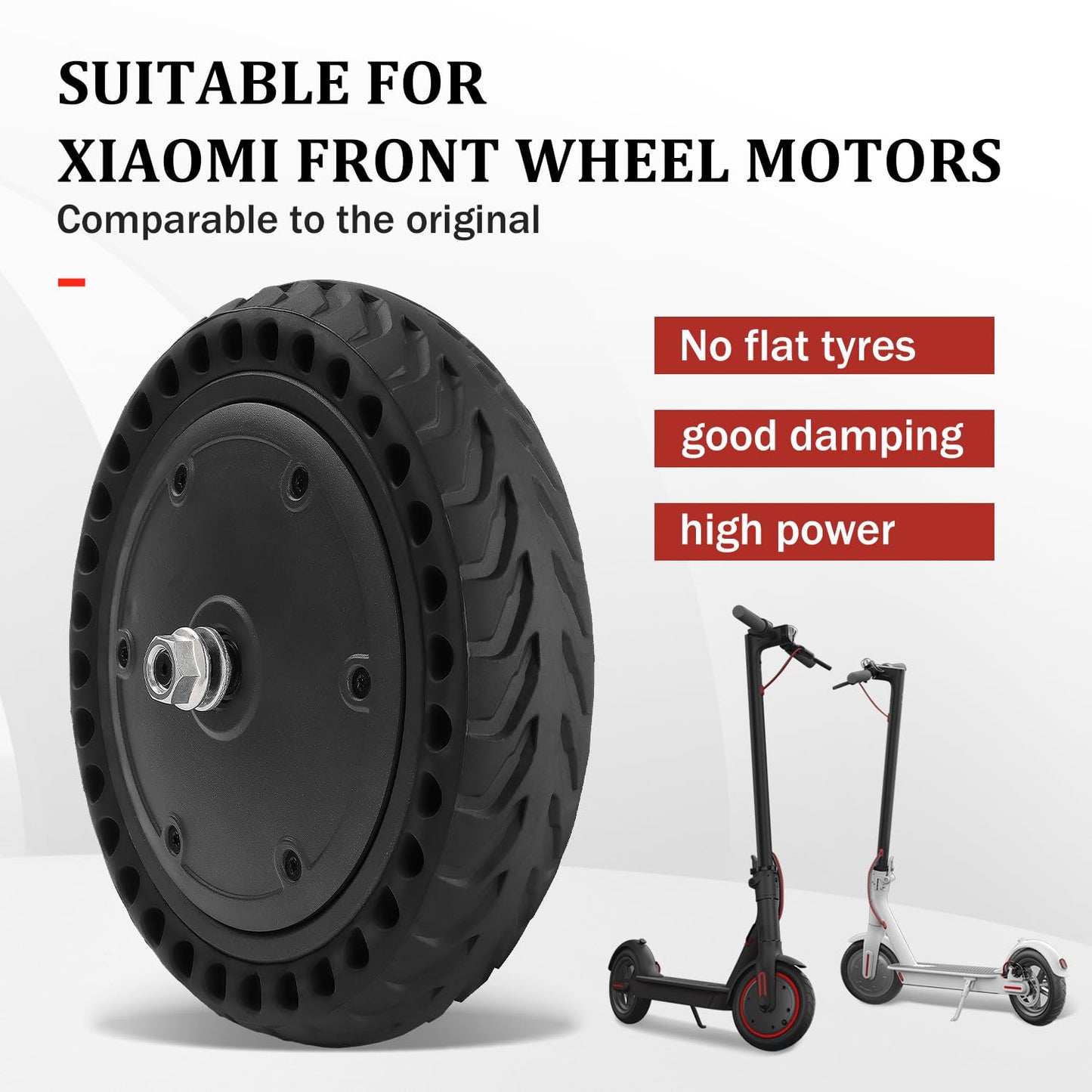 Yungeln Scooter motor with solid rubber tires 36V 250W motor compatible for Xiaomi M365, 1S, Essential electric scooter.