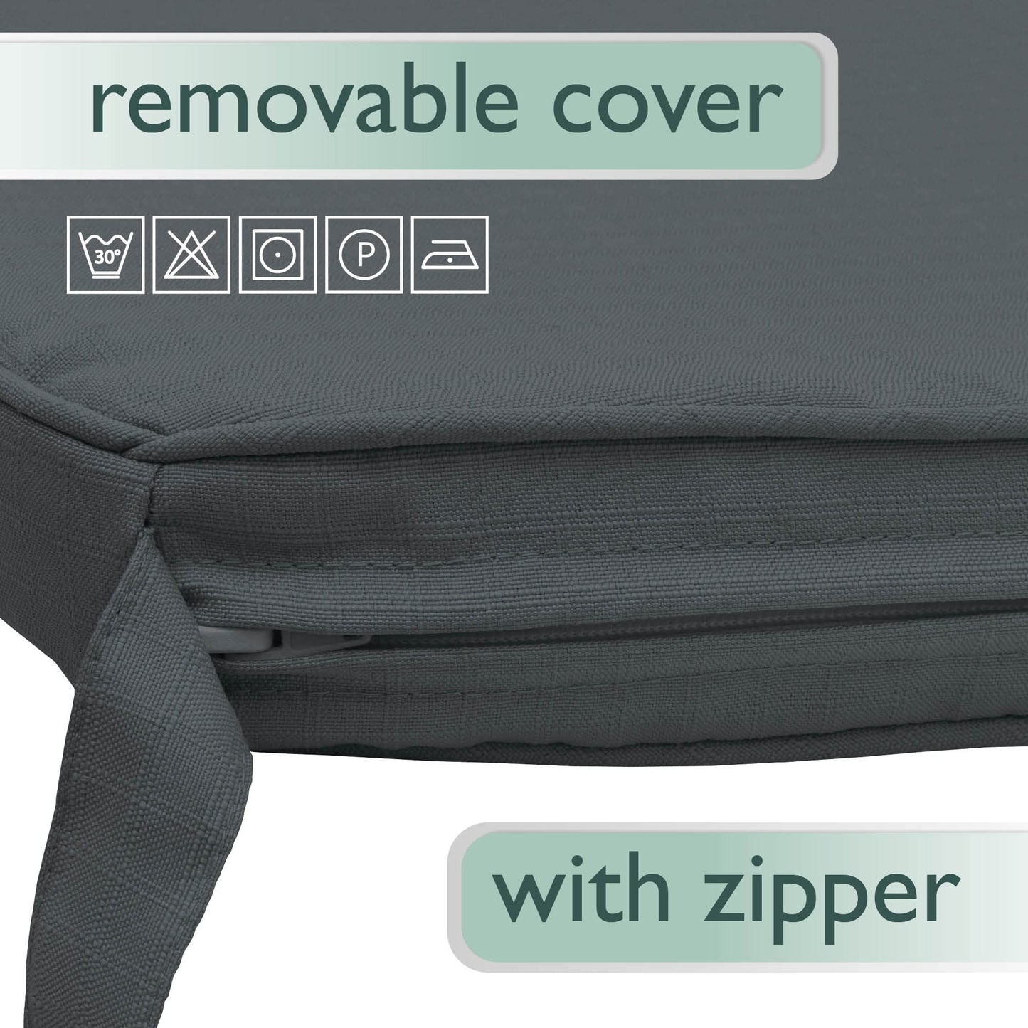 Beautissu Pia 4er Set Chair Cushions 40x45 cm - Outdoor Chair Cushions, Garden Seat Cushion Set for Rattan Chairs, Trapezoidal Outdoor Seat Cushions, Chair Pad Chair Cushion Graphite Grey