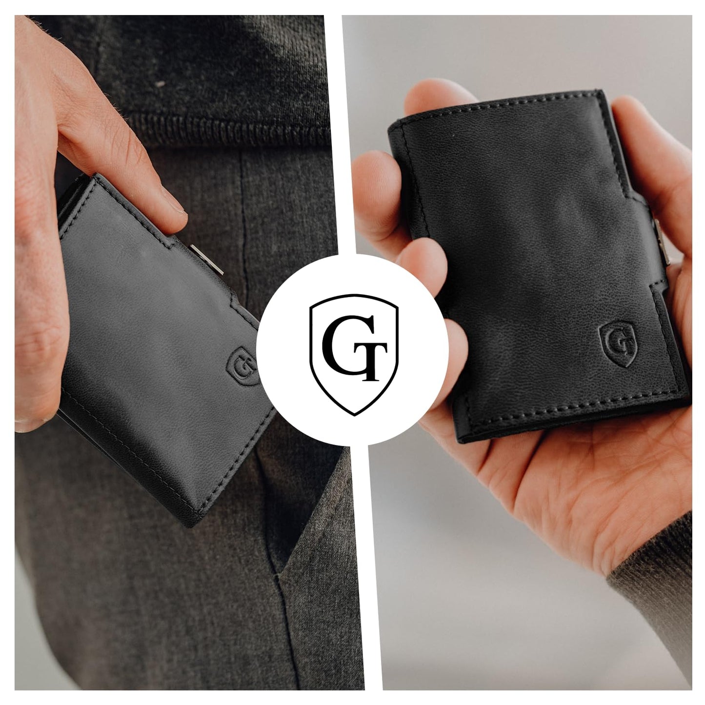 GenTo - Slim wallet with coin pocket & RFID NFC protection - Mini wallet - thin slim card holder money clip credit card holder men & women - includes gift box