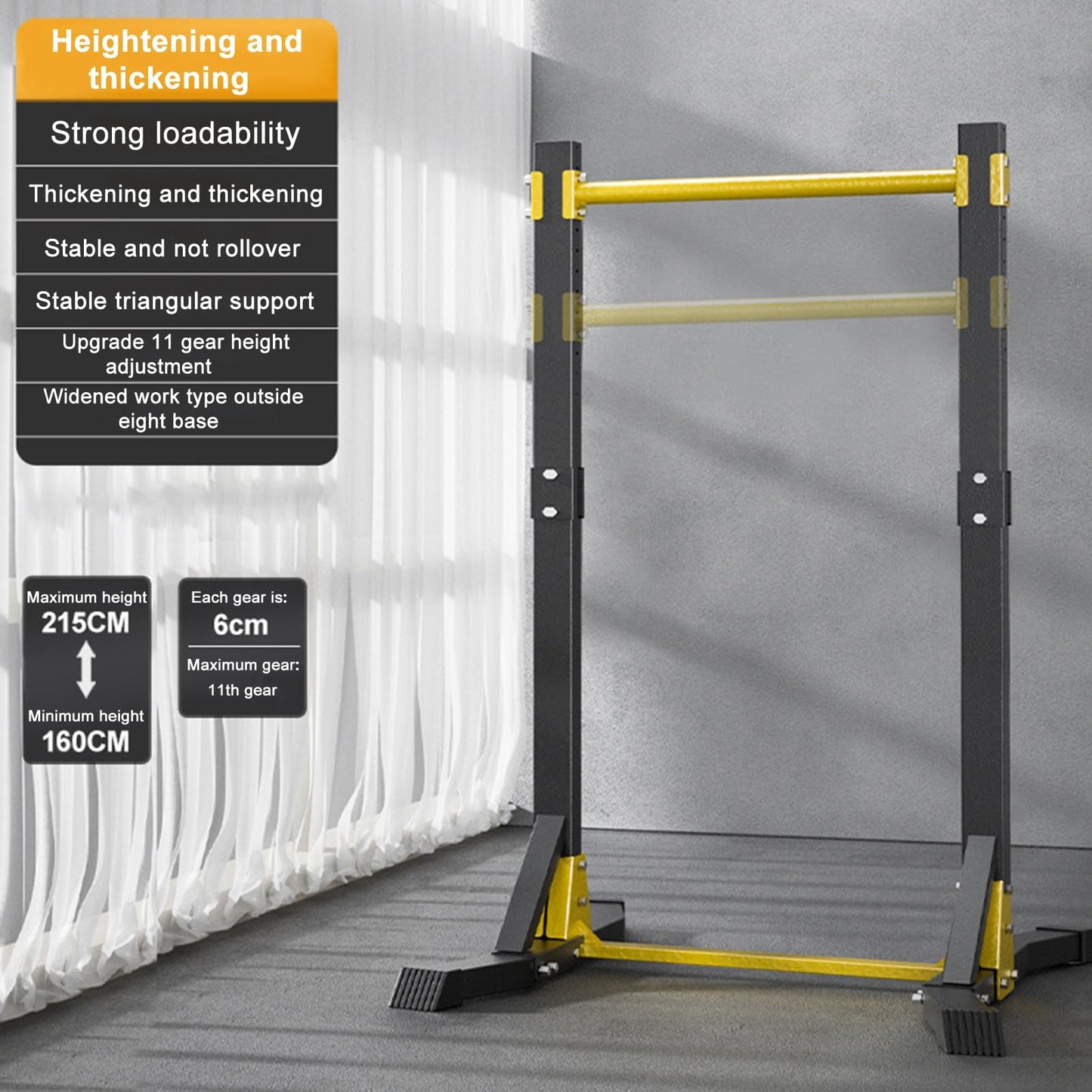 Tinysiry Pull-up Station - 362.9 kg pull-up bar, 11-level height adjustable, Power Tower, portable workout equipment for students, adults, kids.