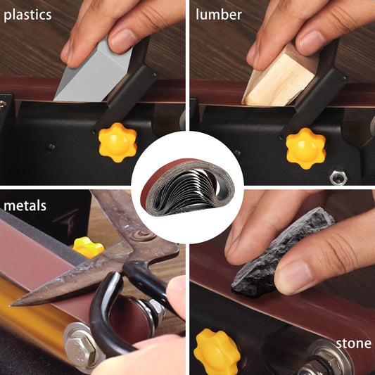 SenmaiTools Sanding Belts 30 x 533 mm, (Grit 40 80 120 150 240) Professional sanding belts for belt sanders, suitable for hardware, wood, metal, and paint (15 pieces)