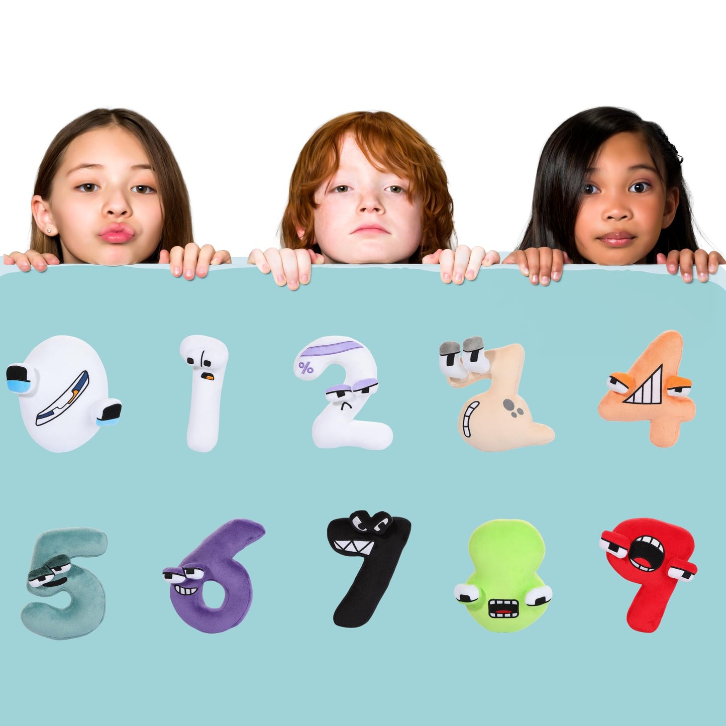 MAGIC SELECT Pack 9 Number Lore Plush, numbers 1-9 made of plush, alphabet dolls, soft learning toy, gift for storytelling, alphabet, learning numbers for kids.