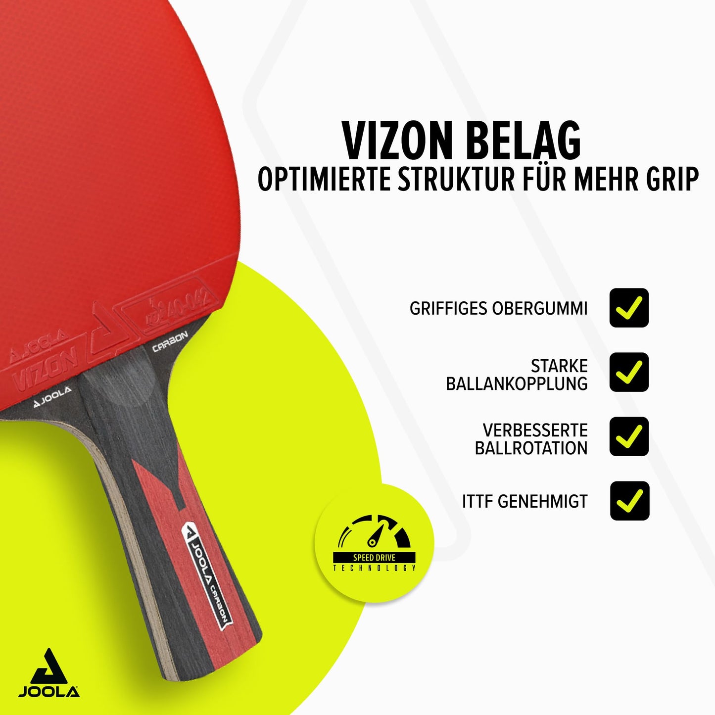 JOOLA Carbon Table Tennis Racket ITTF approved professional table tennis racket for advanced players - Carbowood Technology, Speed, 5-ply