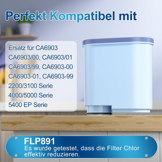 ARETHONE water filter for Philips AquaClean CA6903/10 CA6903/22 CA6707/20, compatible with Saeco and Philips Latte Go coffee machines, reduces impurities (4 pieces)