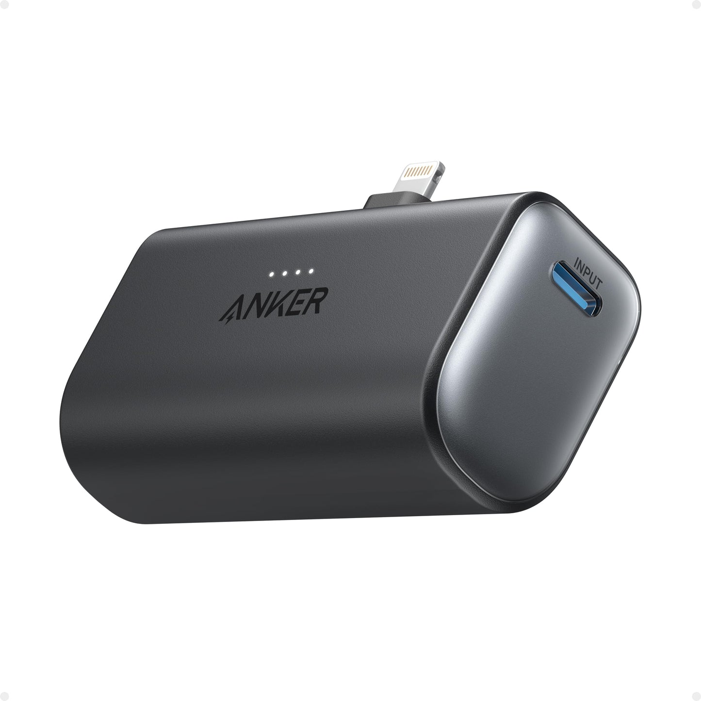 Anker 621 Powerbank with built-in Lightning connector, 5,000 mAh MFi-certified 12W external battery pack, compatible with iPhone 14/14 Pro/14 Plus/14 Pro Max, iPhone 13 and 12 series.