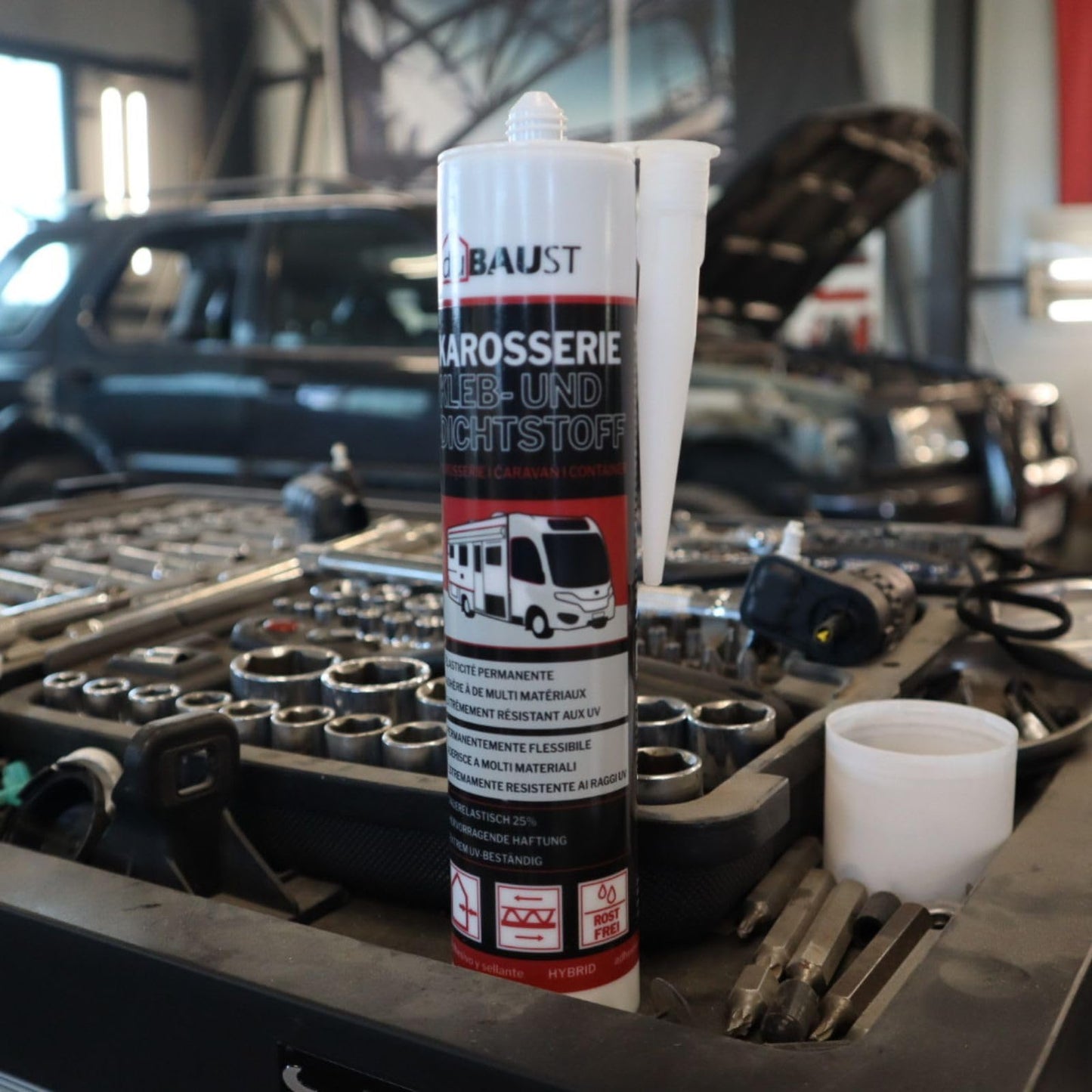 3x build body adhesive assembly adhesive sealant for car motorhome interior + exterior UV resistant adhesion on all surfaces body adhesive caravan sealant 290ml cartridge black