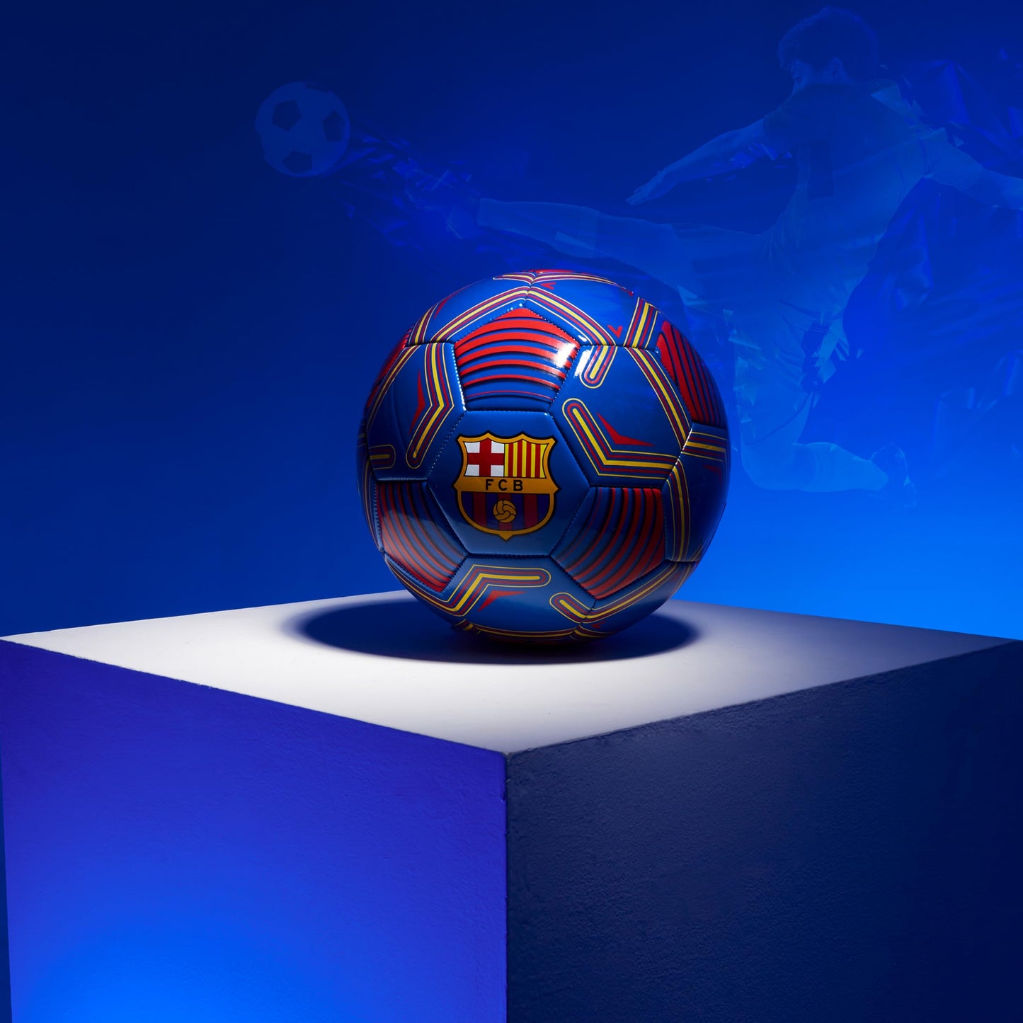 FC Barcelona ball, officially licensed club soccer ball, size 3, 4, or 5, gifts for fans (blue/red, size 4)