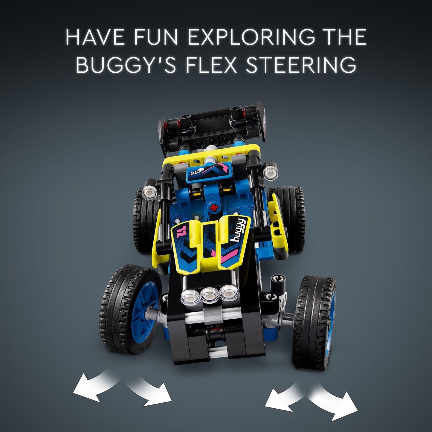 LEGO Technic 42164 Off-Road Buggy buildable car toy, awesome toy for 8-year-old boys, girls, and kids who love rally competitions, racing car toy with movable parts.