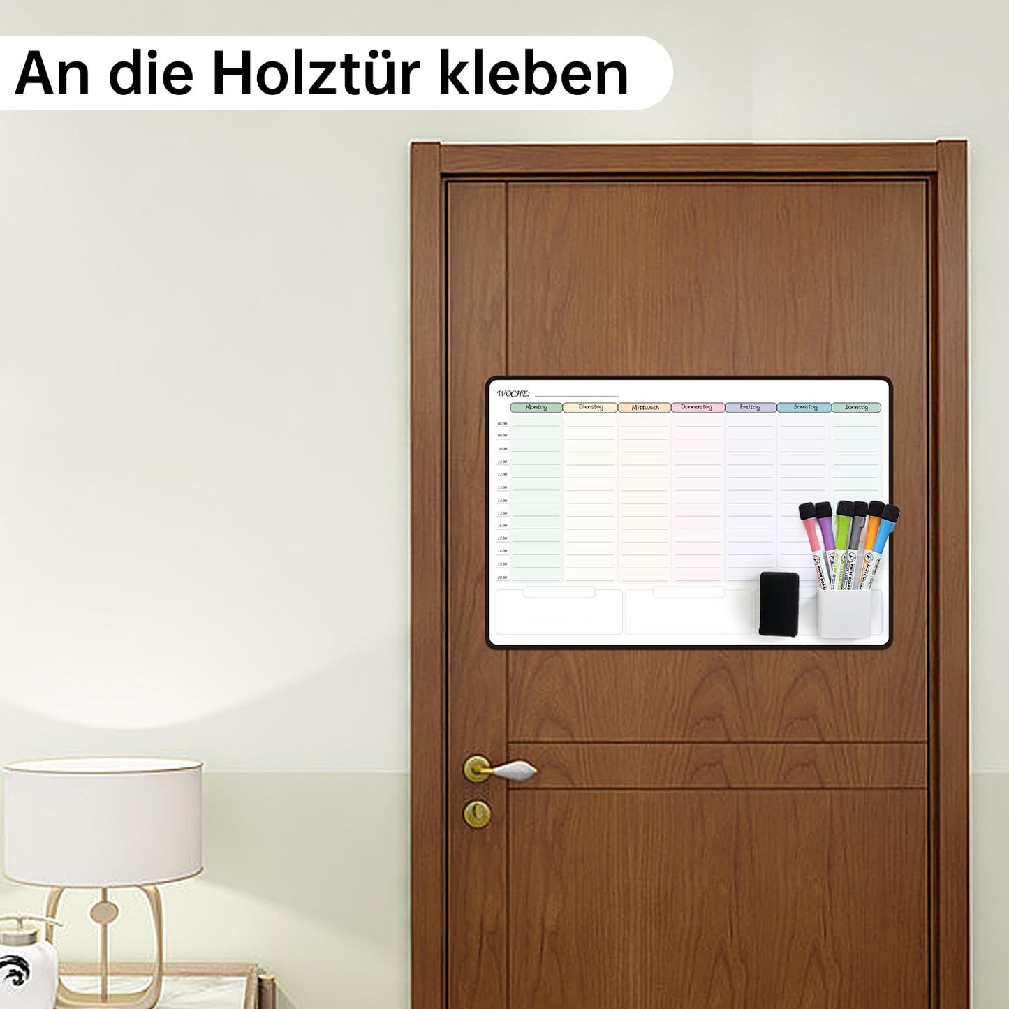 MCCORL 42×28cm Whiteboard Weekly Planner Erasable Self-Adhesive for Wall, Glass, and Wood (any smooth surface) Planning Board, Memo Board in German