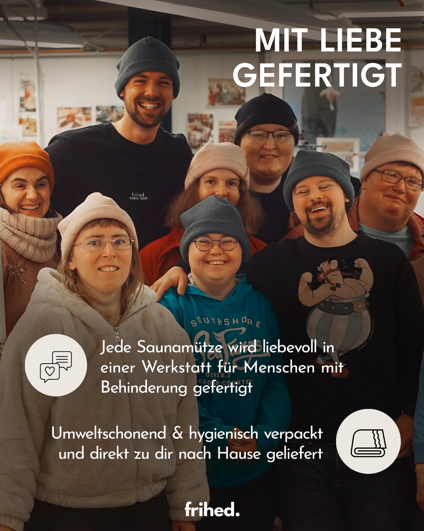 Freedom® Sauna Hat in Stone Gray made of wool walk - 100% sheep's wool - Premium sauna accessory for men and women - Flexible size - Made in Lüneburg.