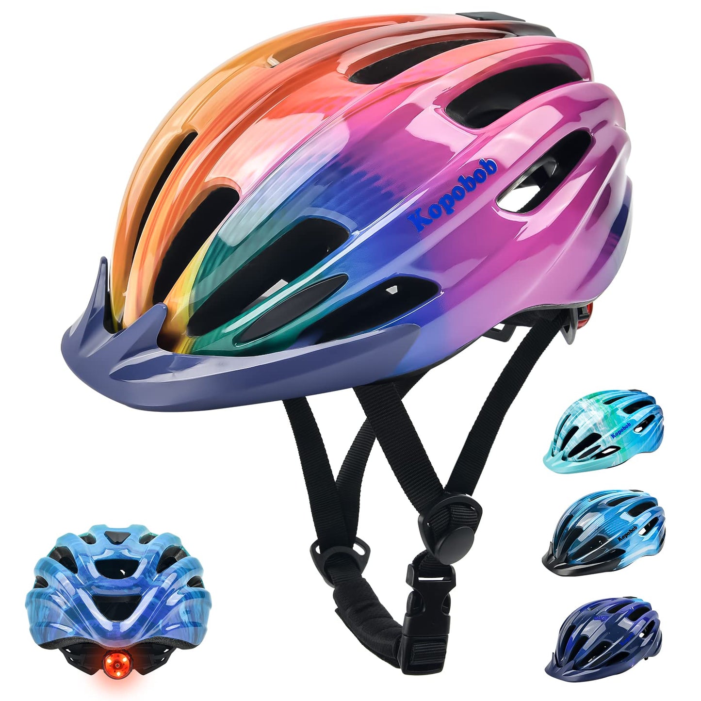 Children's bike helmet for boys 52-58CM, kids bike helmet with light, girls bike helmet, multiple bike helmet vents, helmet for children aged 5-13, protective helmet.