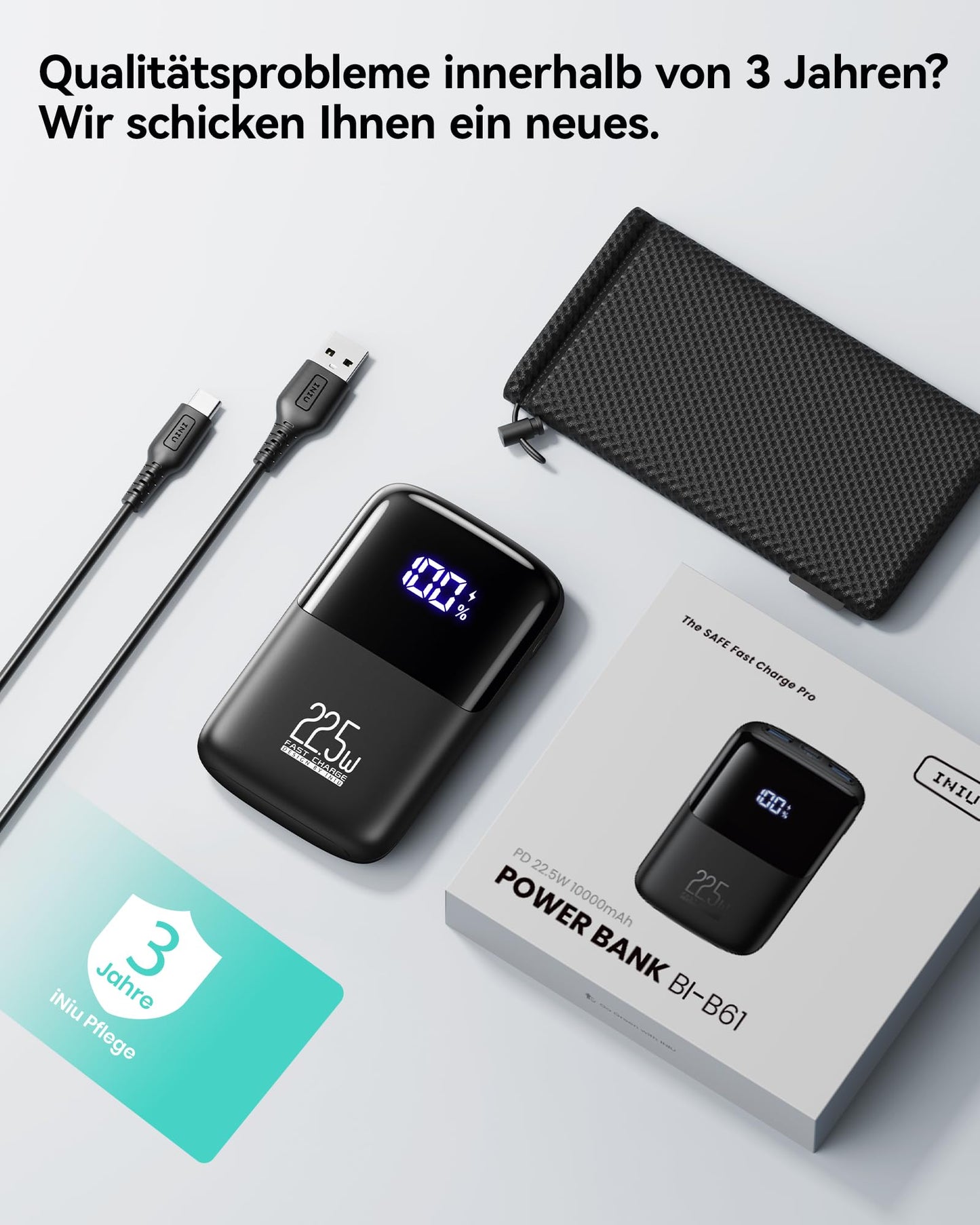 INIU Power Bank, 22.5W Fast Charging 10000mAh Portable Charger Small But Powerful, PD3.0 QC4.0 USB C Input & Output External Battery Pack for iPhone 17 16 15 14 13 12 Pro Max Mini Plus Samsung S23 AirPods iPad, etc.