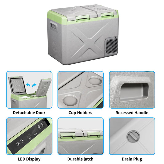 Alpicool XD45 30.3L compressor cooler 12V portable fridge electric freezer small freezer for car camping, truck, boat, and outlet with USB port